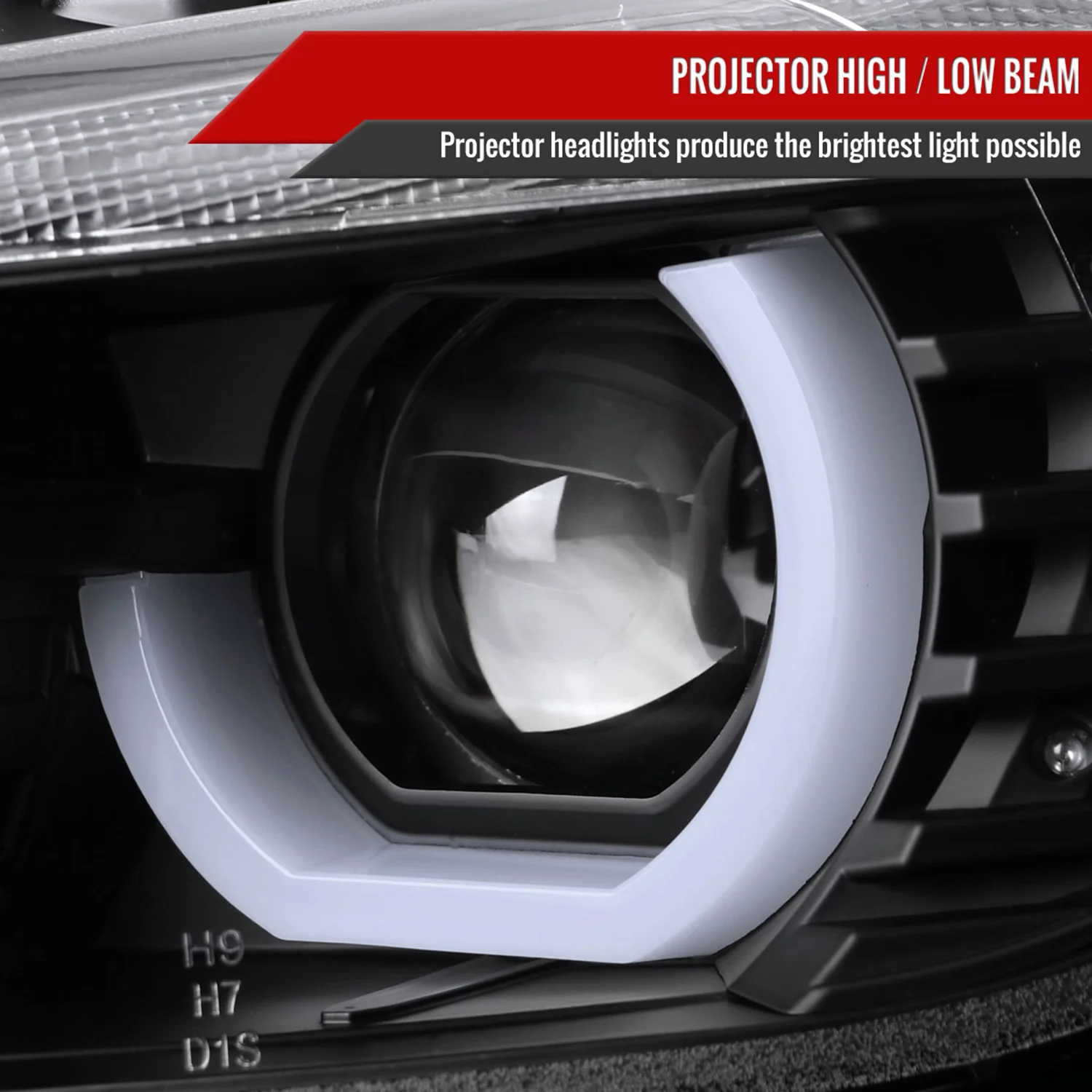 2012-2015 BMW F30 3 Series Sedan Dual U-Bar Headlights LED Signal Lights Black - Image 3