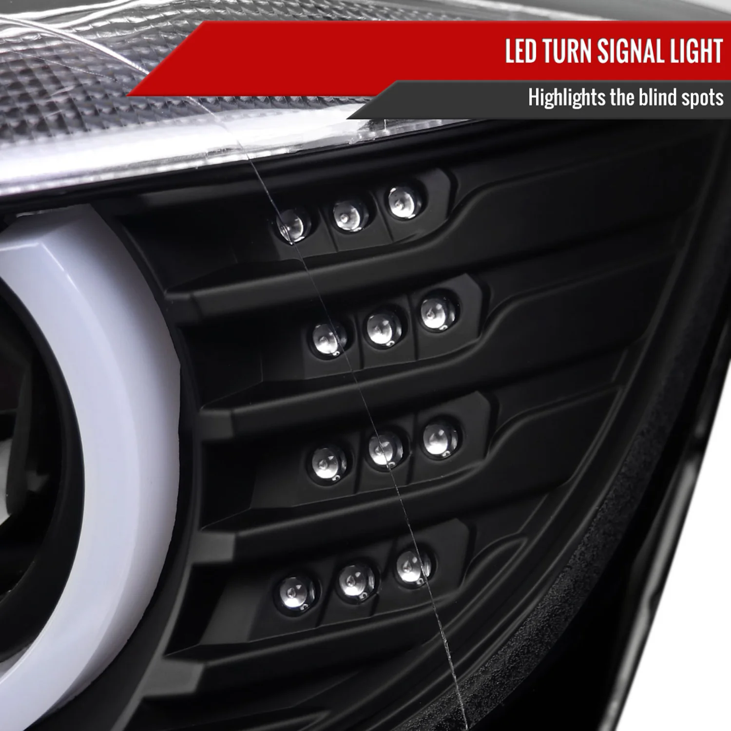 2012-2015 BMW F30 3 Series Sedan Dual U-Bar Headlights LED Signal Lights Black - Image 6