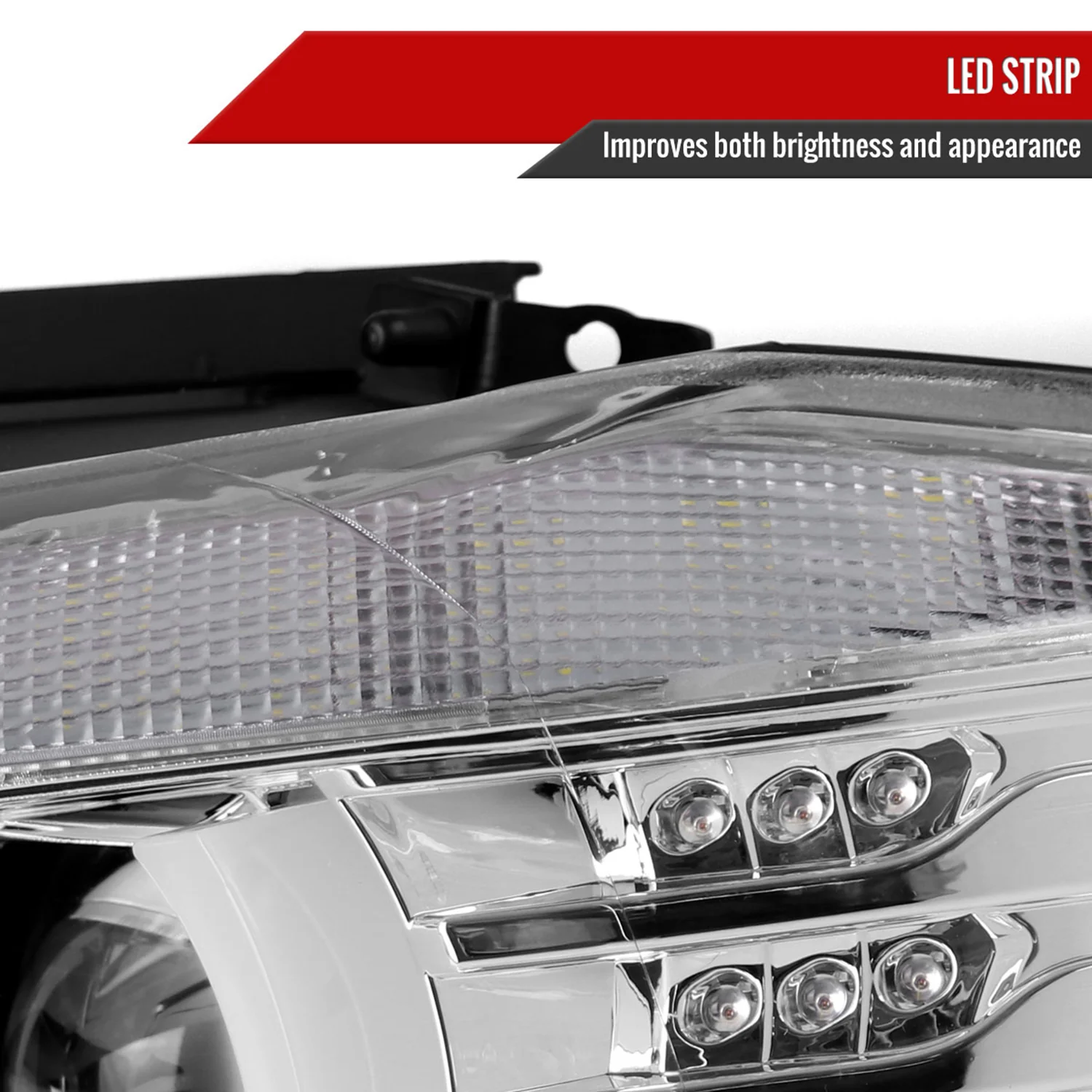 2012-2015 BMW F30 3 Series Sedan Dual U-Bar Headlights LED Signal Lights Chrome - Image 4