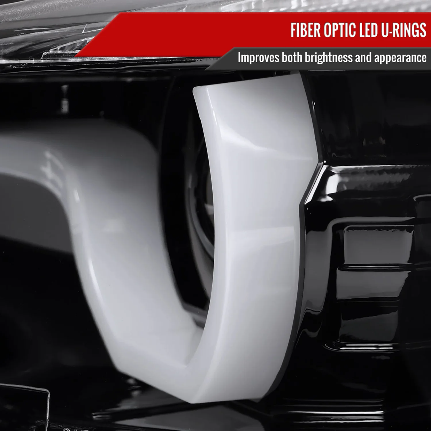 2012-2015 BMW F30 3 Series Sedan Dual U-Bar Headlights LED Signal Lights Jet Black - Image 5