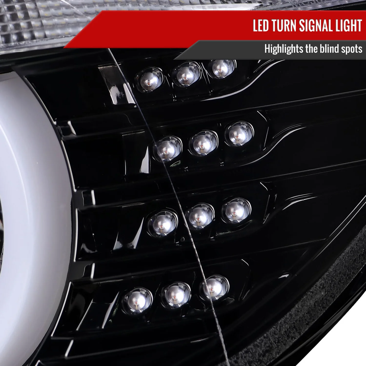 2012-2015 BMW F30 3 Series Sedan Dual U-Bar Headlights LED Signal Lights Jet Black - Image 6