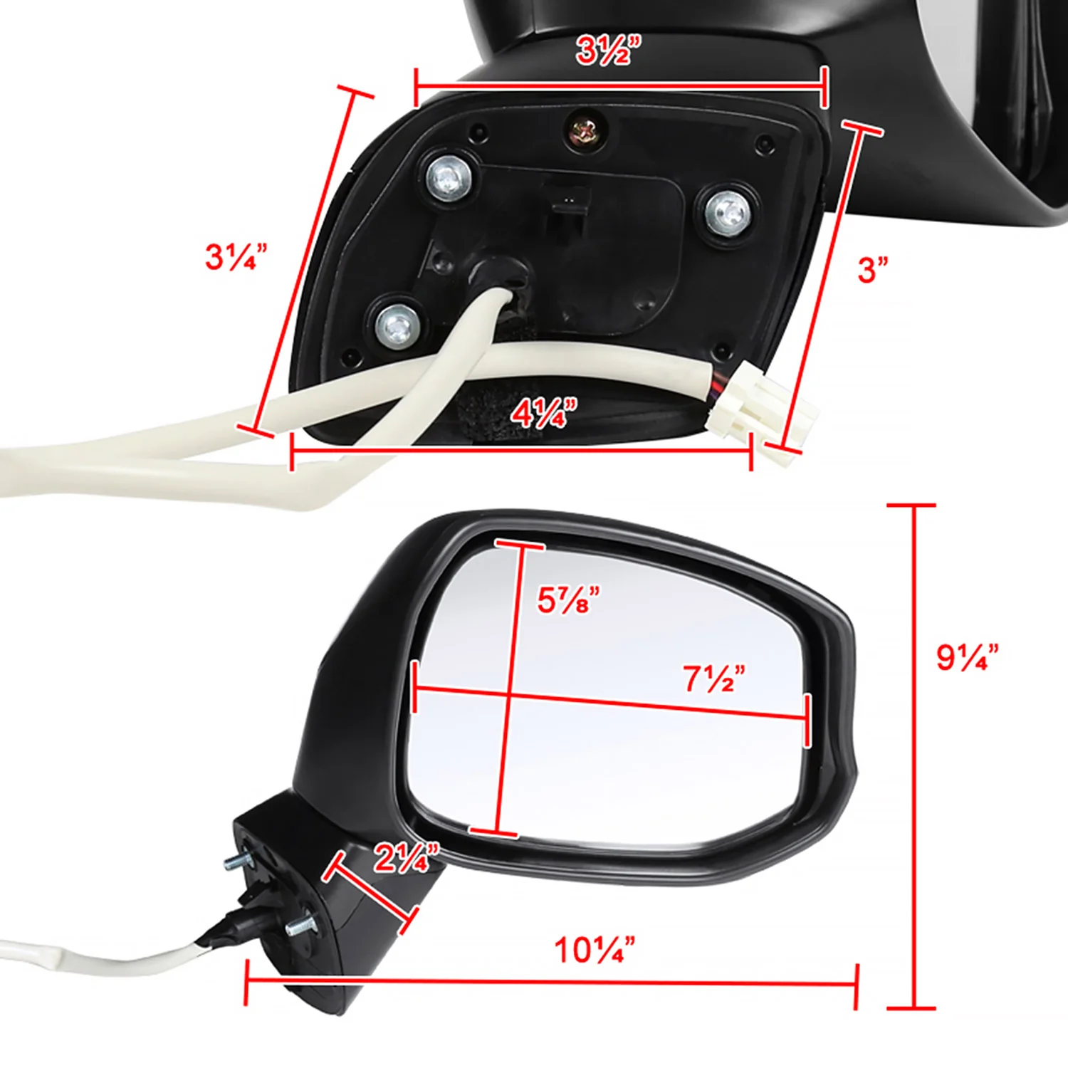 2012-2015 Honda Civic Glossy Black 3Pin Adjustable Side Mirror Passenger Side - Image 8