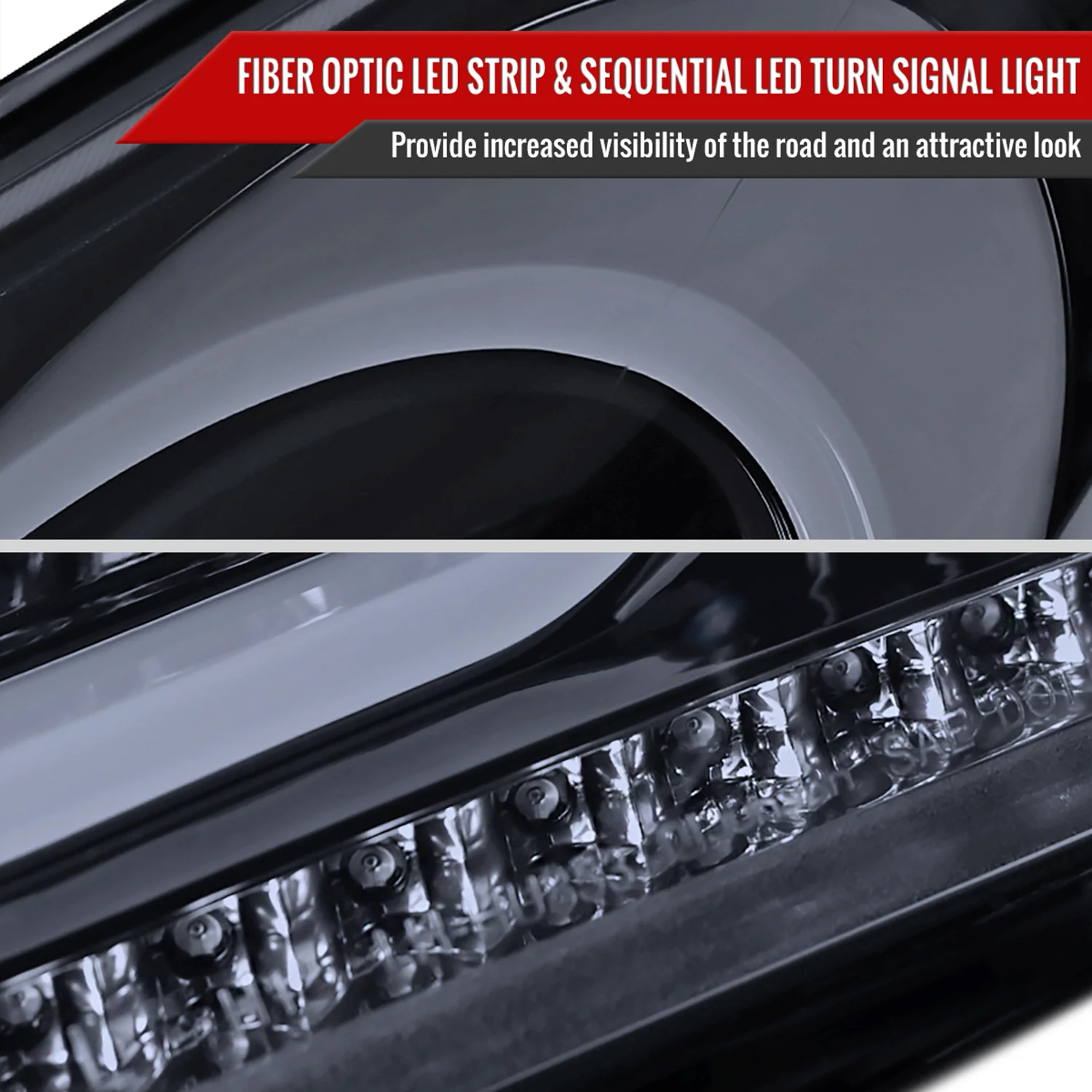 2012-2017 Hyundai Veloster LED Bar Projector Headlights Signal Lights Black - Image 6