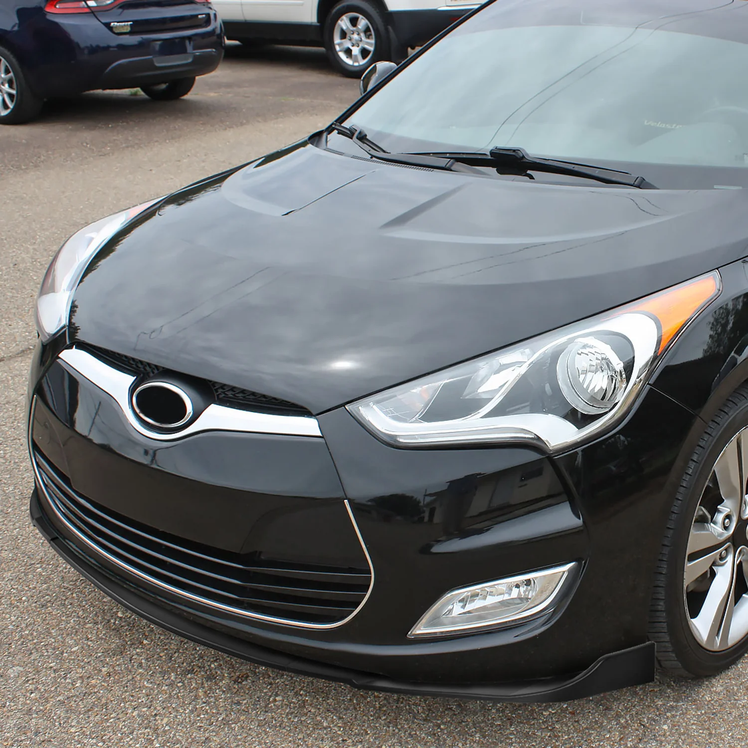 2012-2017 Hyundai Veloster Matte Black 3Pcs Front Bumper Lip Splitter Kit - Image 10