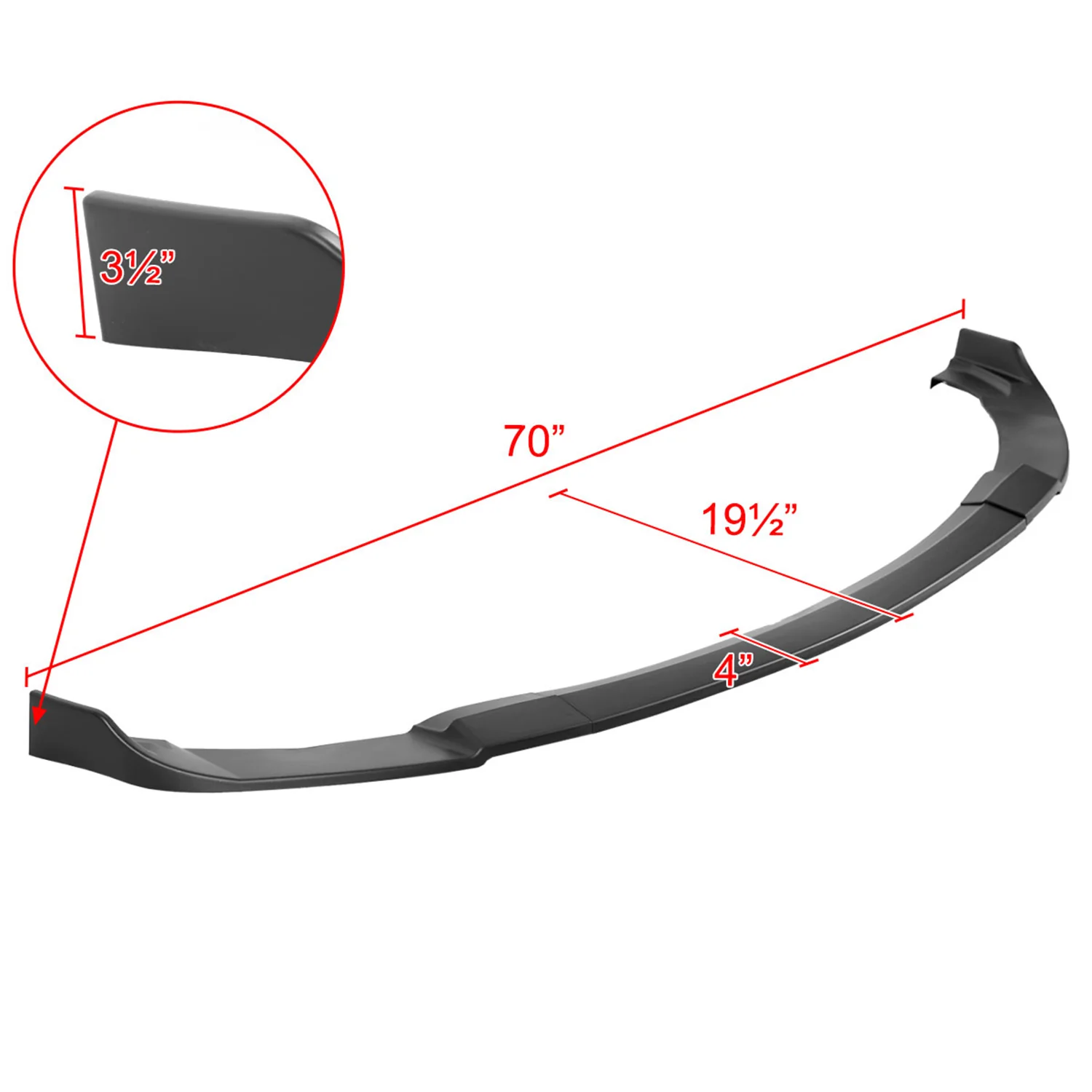 2012-2017 Hyundai Veloster Matte Black 3Pcs Front Bumper Lip Splitter Kit - Image 2
