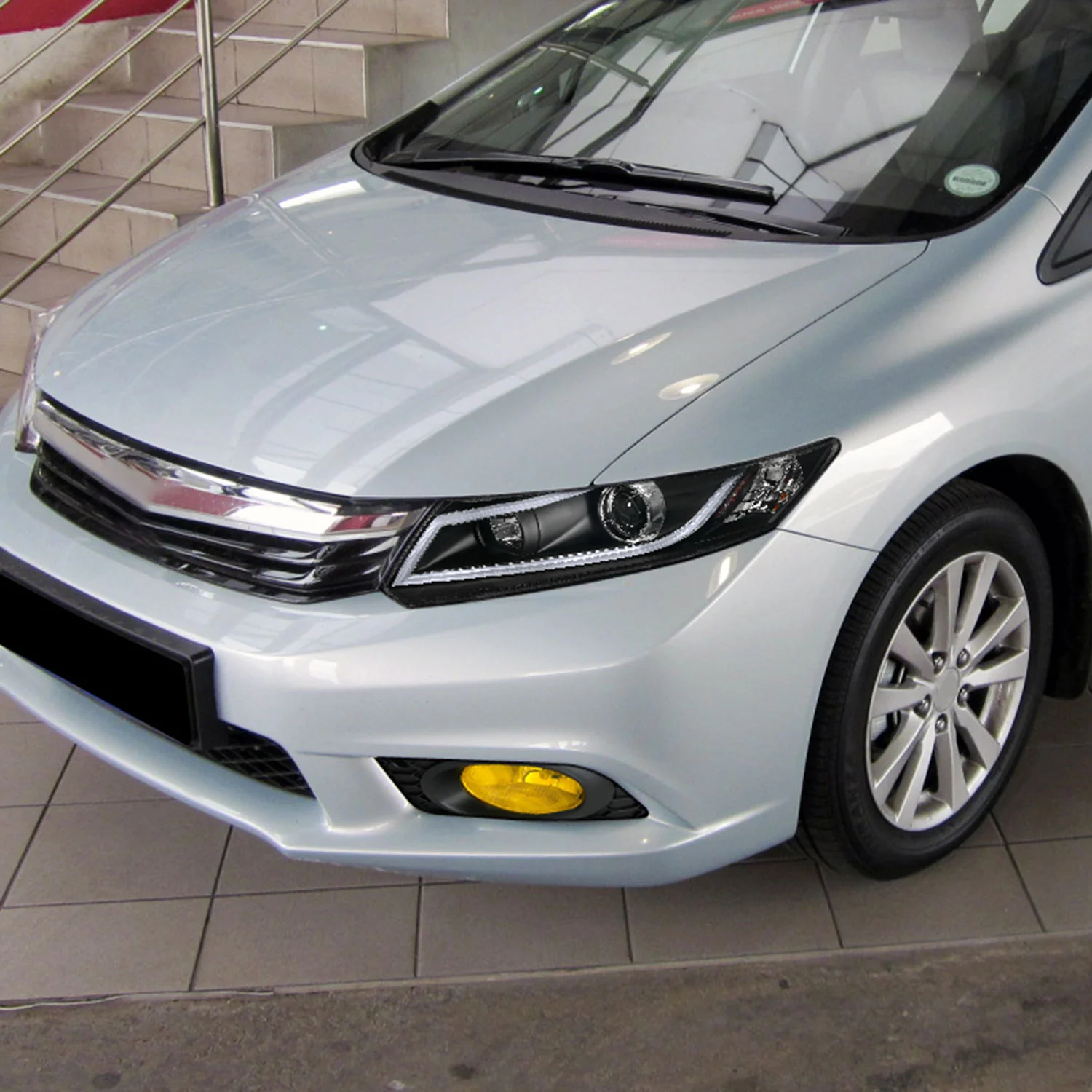 2012 Honda Civic Sedan H11 Fog Lights Kit Chrome Housing/Yellow Lens - Image 10