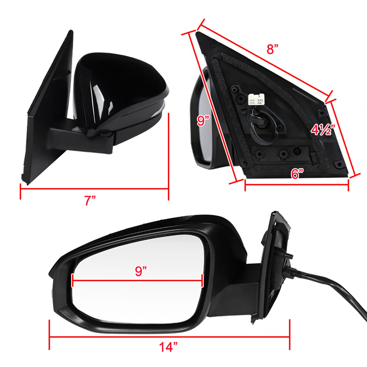 2013-2015 Toyota RAV4 Black 7Pin Heated Side Mirror LED Turn Signal Driver - Image 8