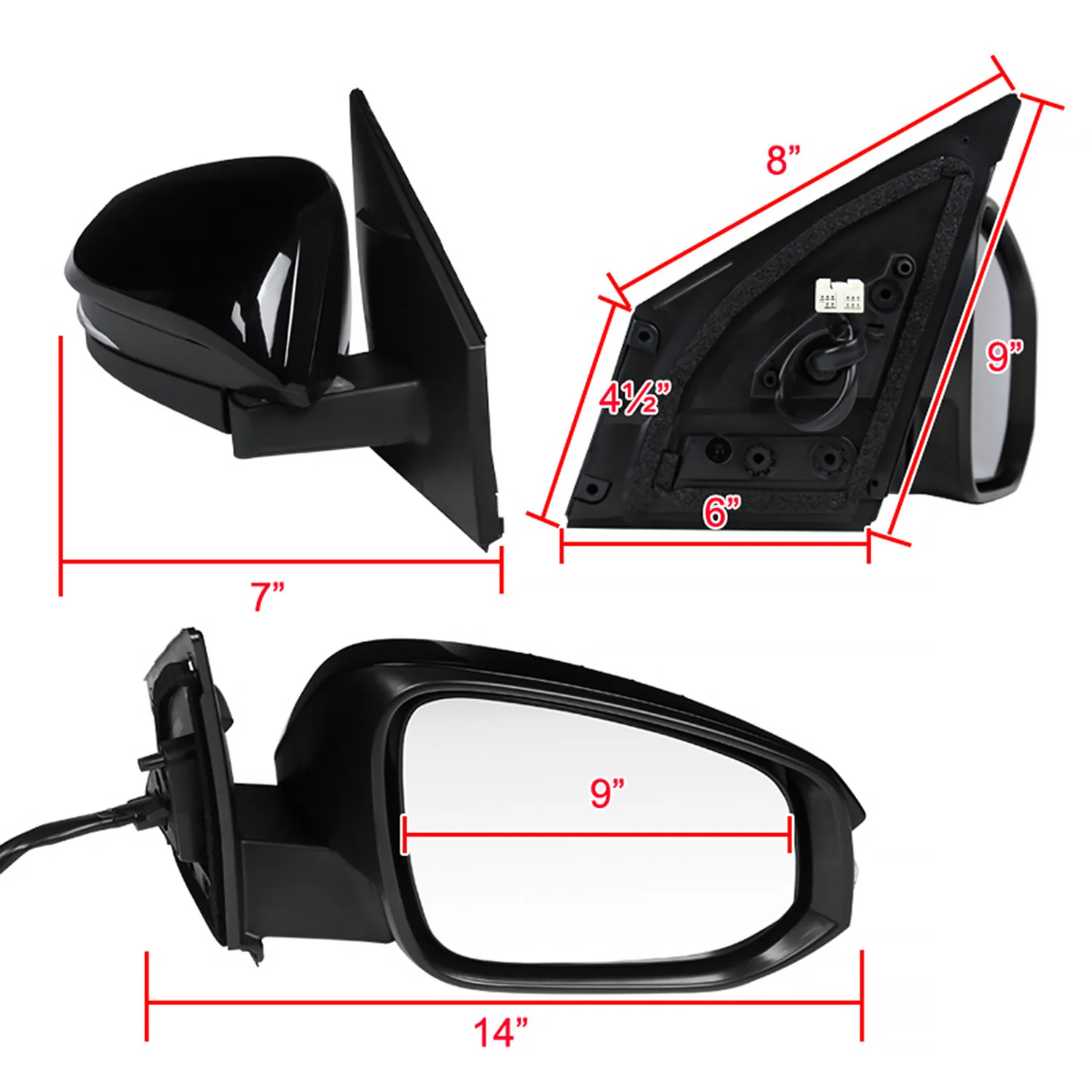 2013-2015 Toyota RAV4 Black 7Pin Heated Side Mirror LED Turn Signal Passenger - Image 8