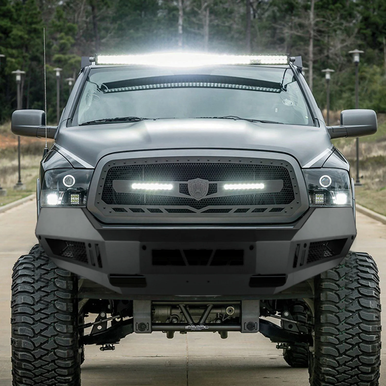 2013-2018 Dodge RAM 1500 /19-2021 Dodge RAM Classic Front Bumper LED Light Ports - Image 10