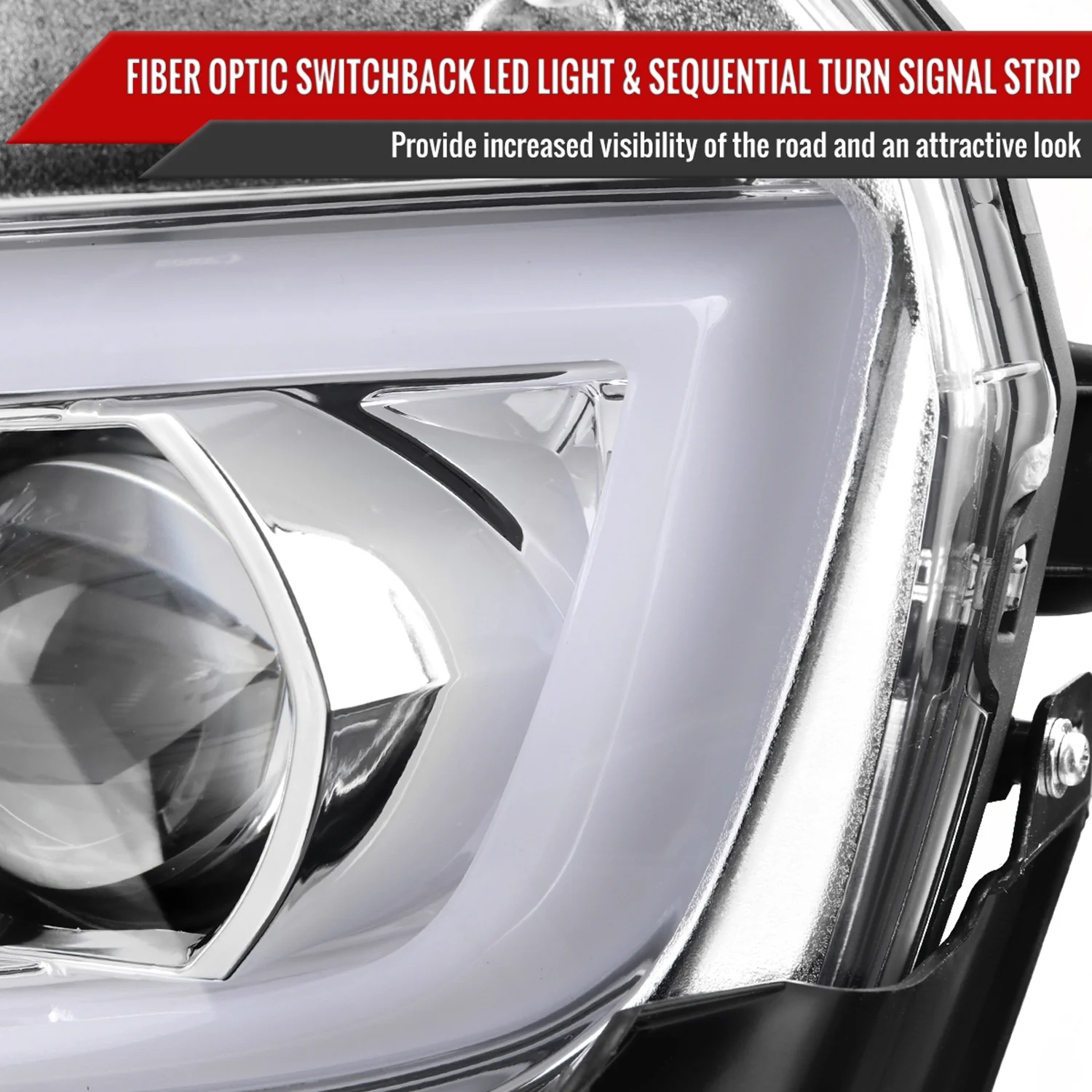 2014-2015 Chevy Camaro LED Projector Headlights Turn Signal Lights Chrome - Image 4