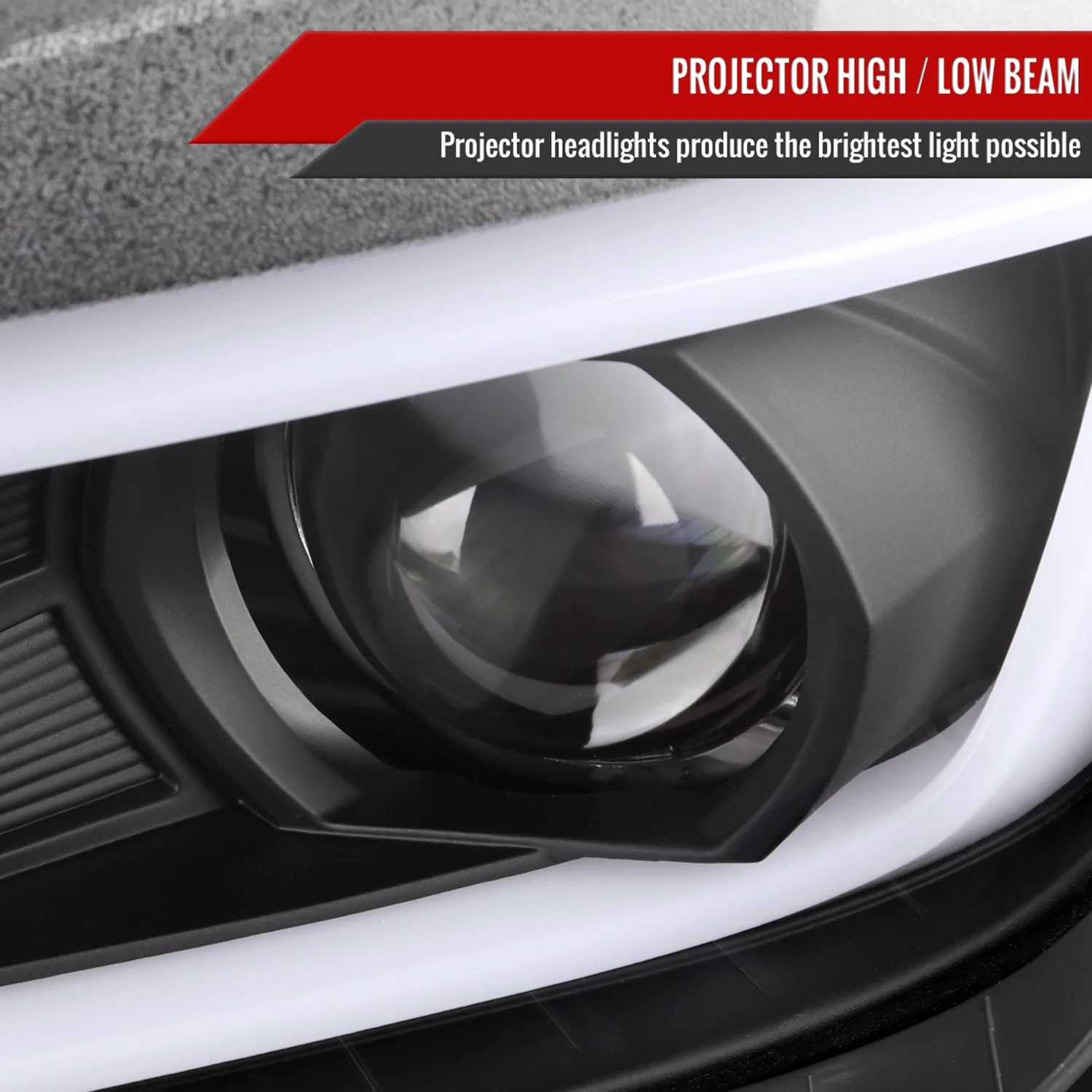 2014-2015 Chevy Camaro LED Projector Headlights Turn Signal Lights Matte Black - Image 3
