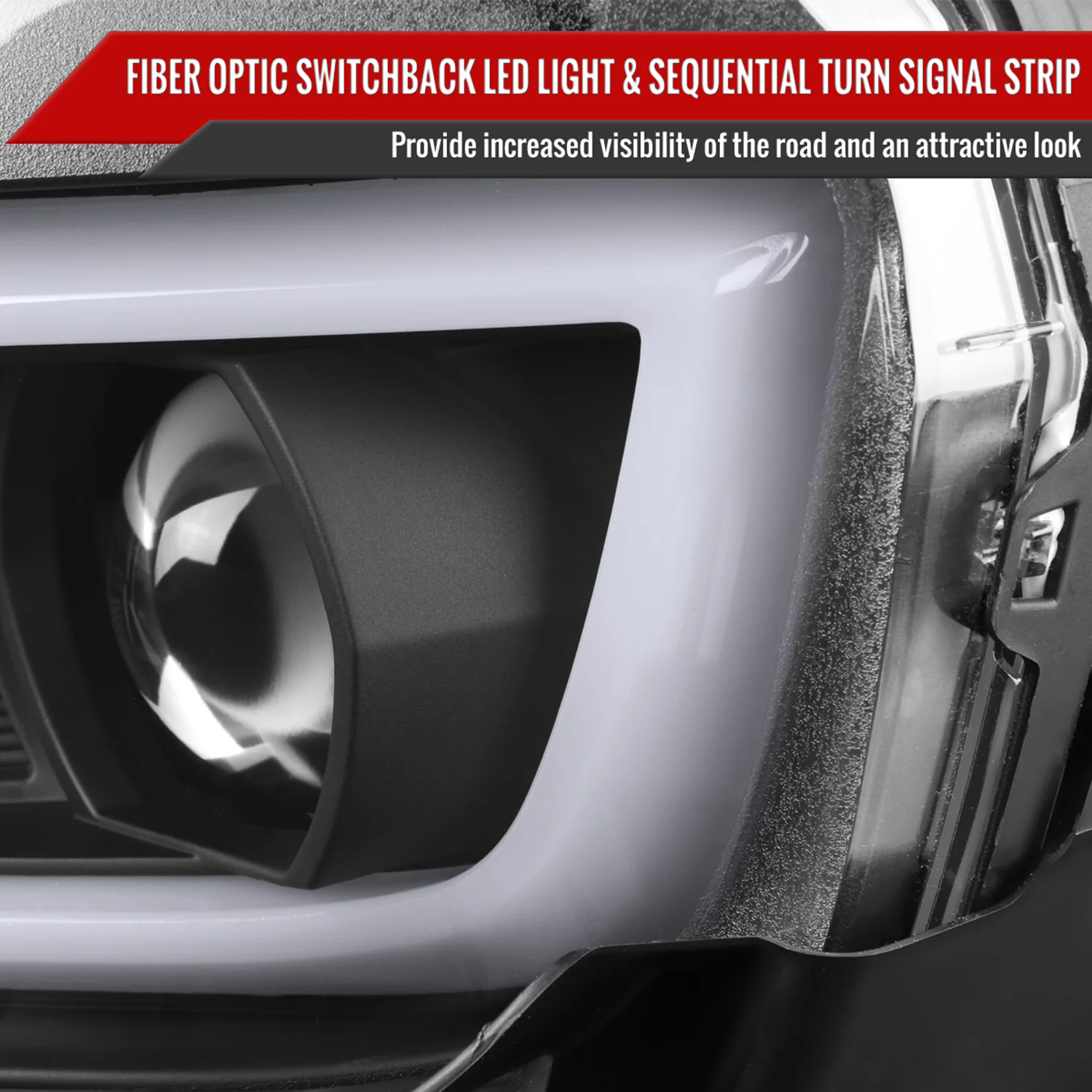 2014-2015 Chevy Camaro LED Projector Headlights Turn Signal Lights Matte Black - Image 4