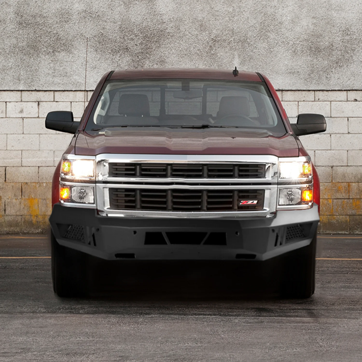 2014-2015 Chevy Silverado 1500 Heavy Duty Steel Front Bumper LED Light Ports - Image 10