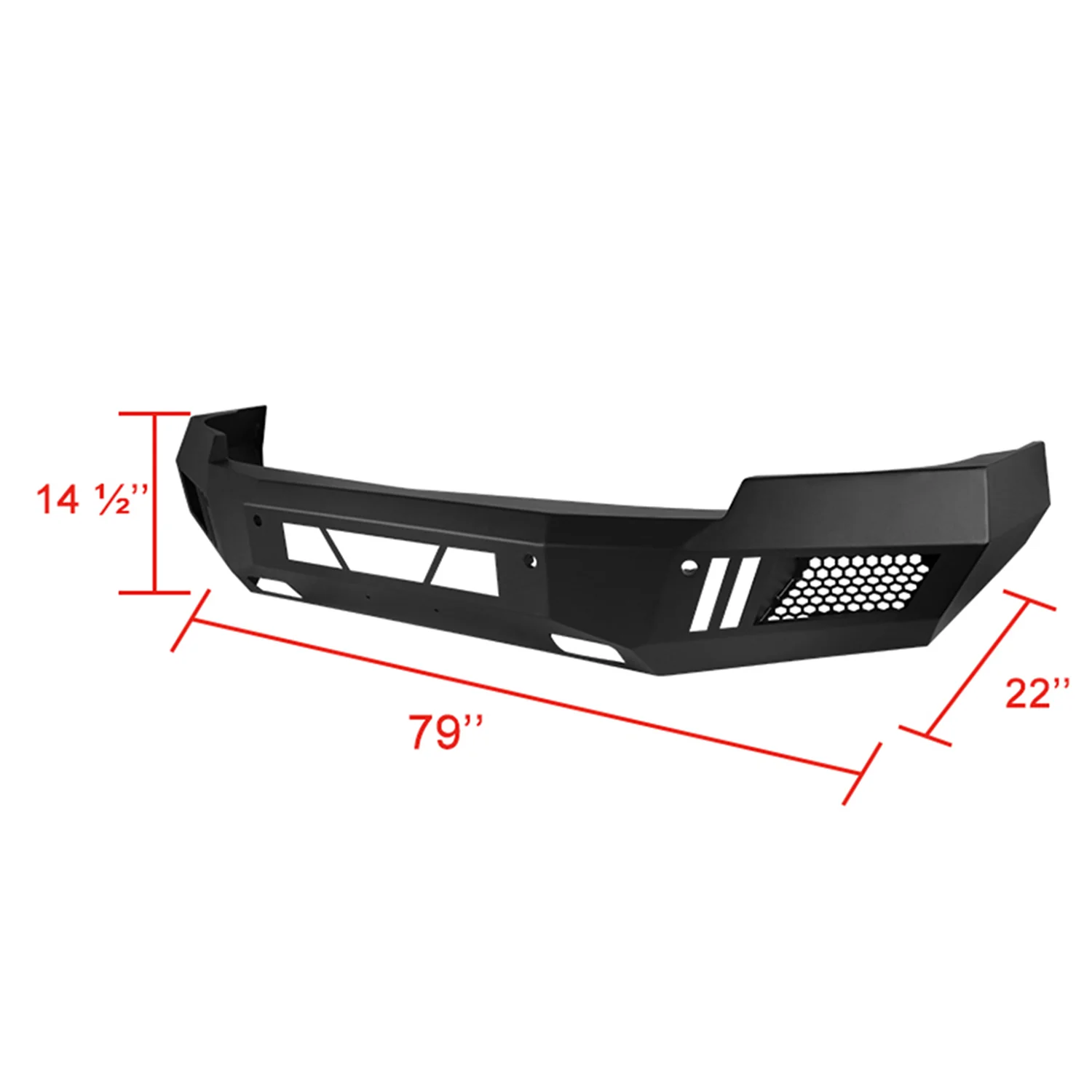 2014-2015 Chevy Silverado 1500 Heavy Duty Steel Front Bumper LED Light Ports - Image 2