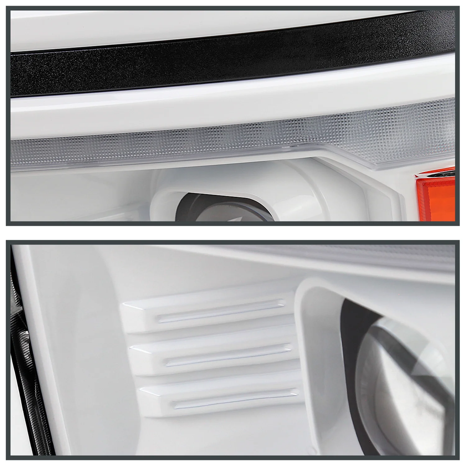 2014-2015 Chevy Silverado 1500 LED Bar Headlights White Housing/Black Trim - Image 3