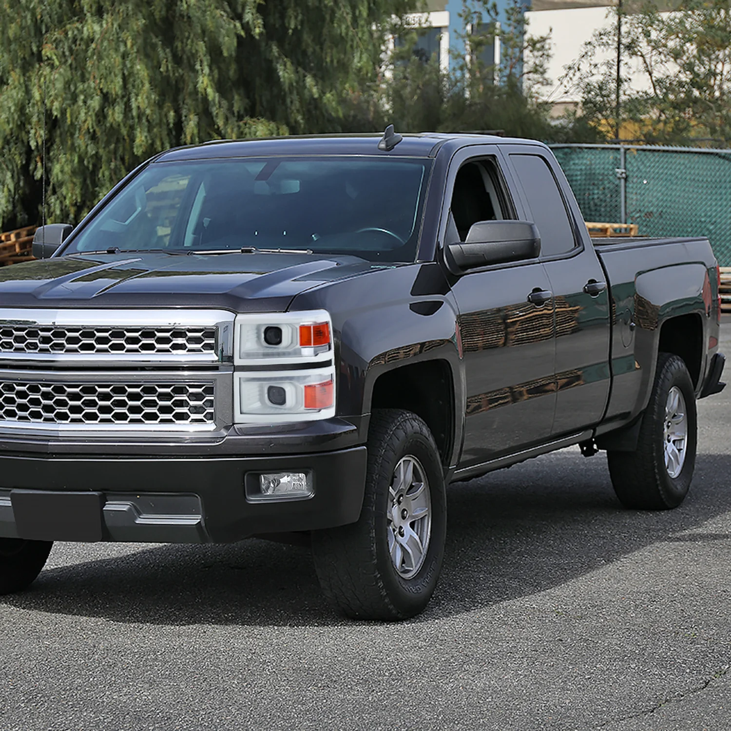 2014-2015 Chevy Silverado 1500 LED Bar Headlights White Housing/Black Trim - Image 7