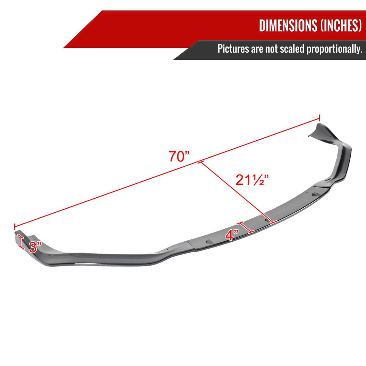 2014-2016 Lexus IS250 F-Sport Glossy Black 3PC Front Bumper Lip Splitter Kit - Image 2