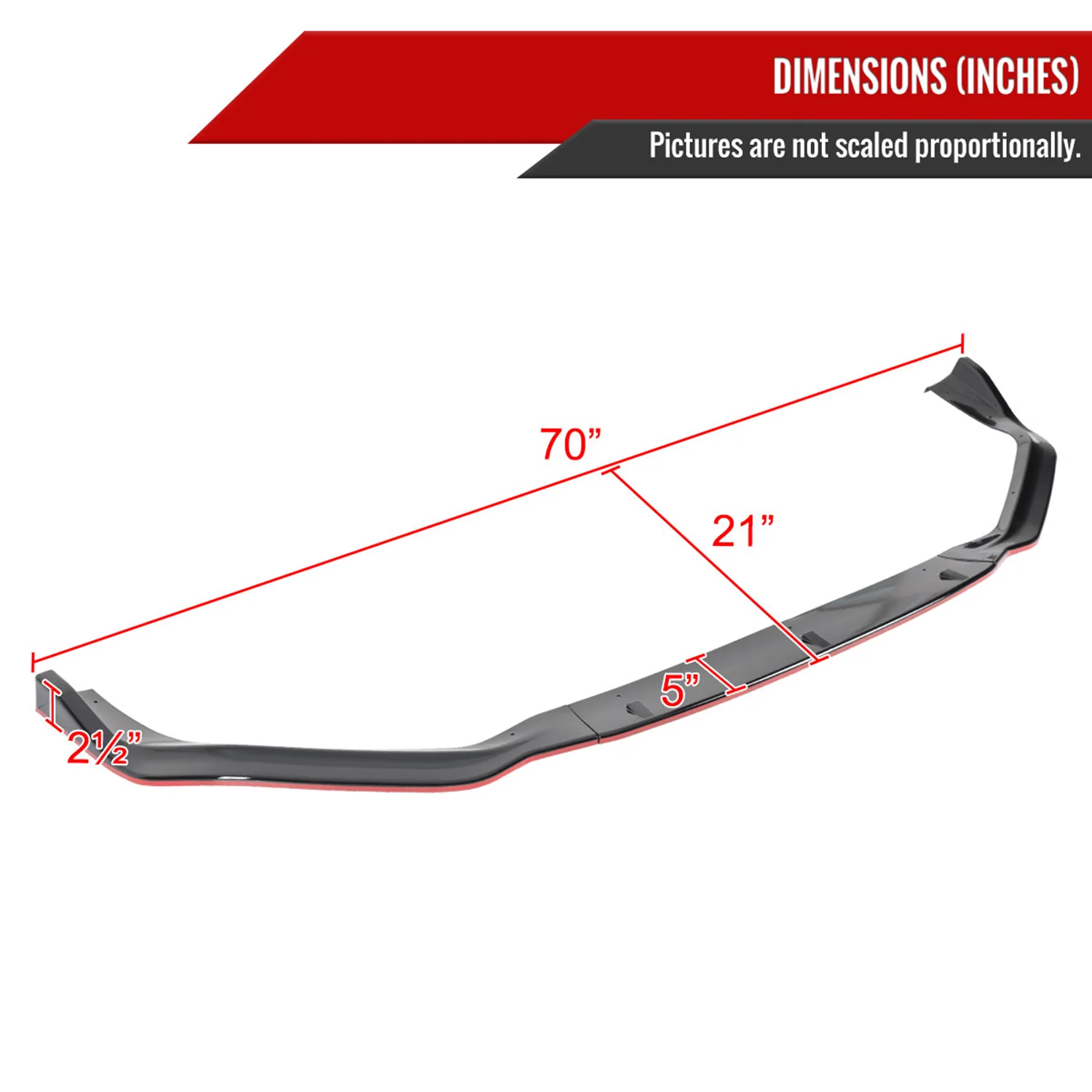2014-2016 Lexus IS250 F-Sport Glossy Trim 3Pcs Front Bumper Lip Splitter Kit - Image 2