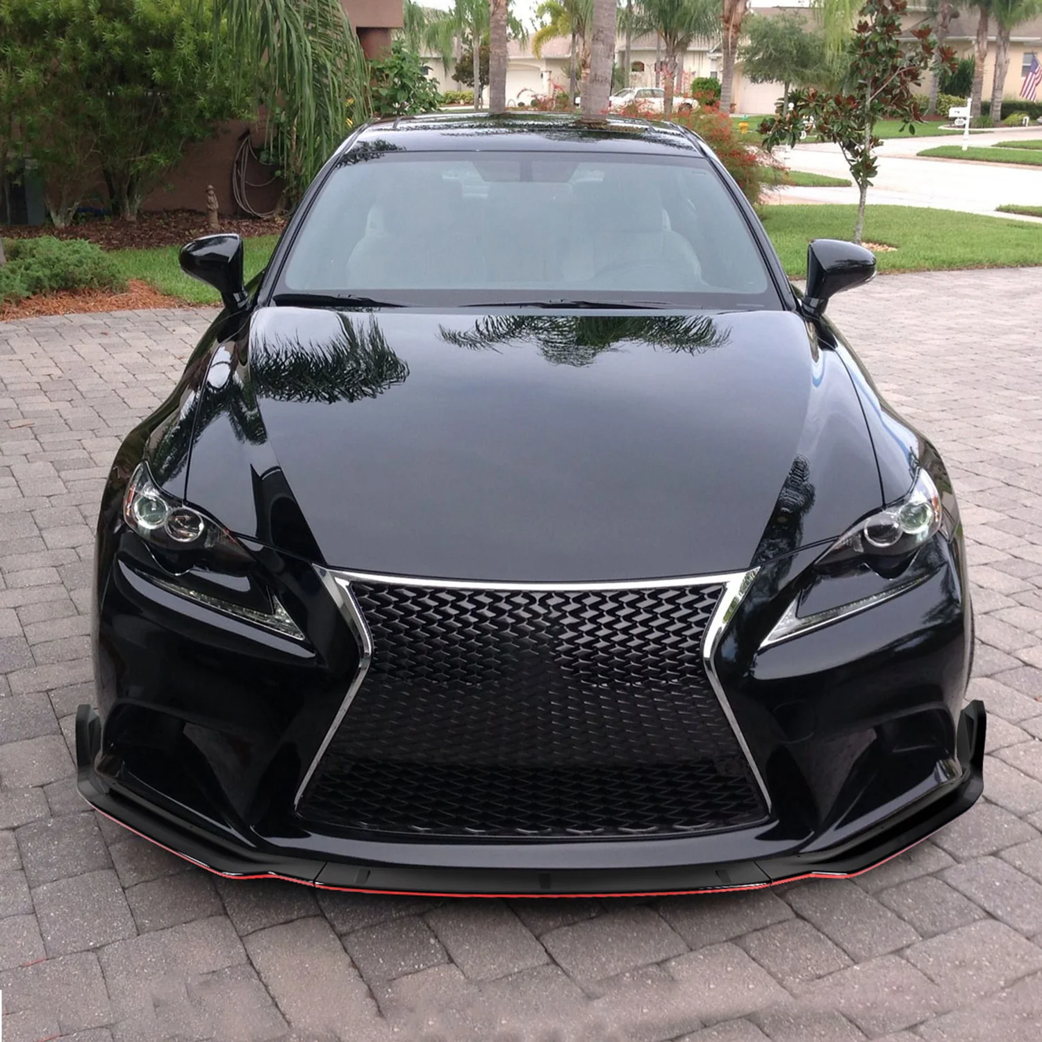 2014-2016 Lexus IS250 F-Sport Glossy Trim 3Pcs Front Bumper Lip Splitter Kit - Image 9