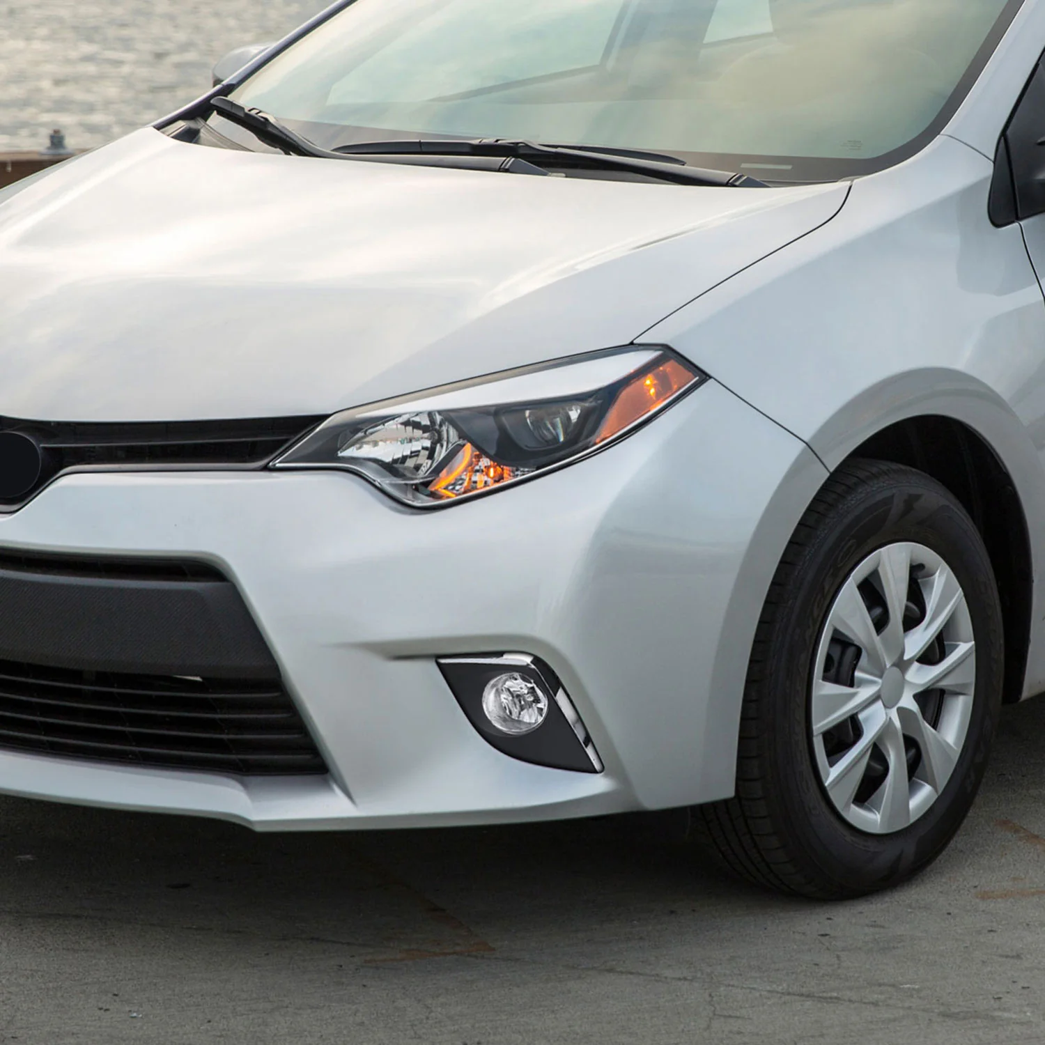 2014-2016 Toyota Corolla H16 Silver Bezel Fog Lights Kit Chrome/Clear Lens - Image 10