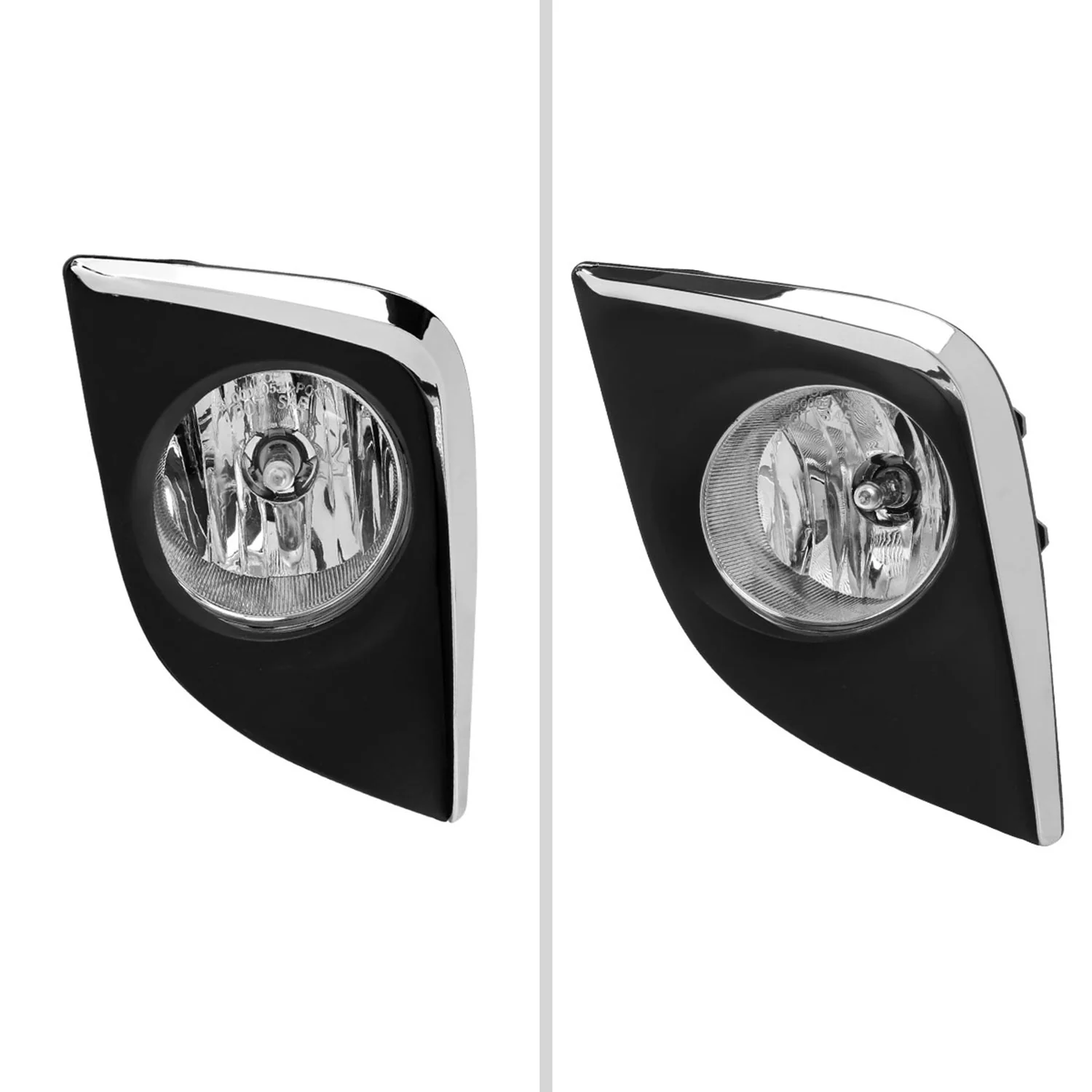 2014-2016 Toyota Corolla H16 Silver Bezel Fog Lights Kit Chrome/Clear Lens - Image 2