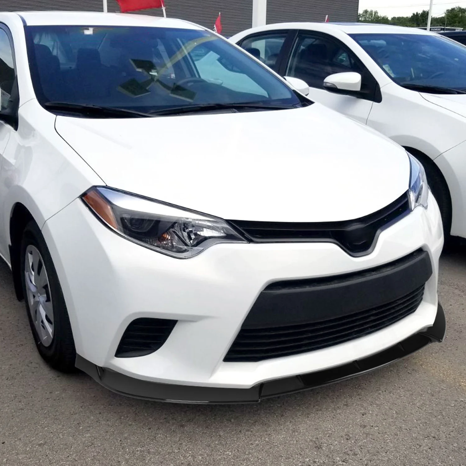 2014-2016 Toyota Corolla LE/L Glossy Black 3PC Front Bumper Lip Splitter Kit - Image 10