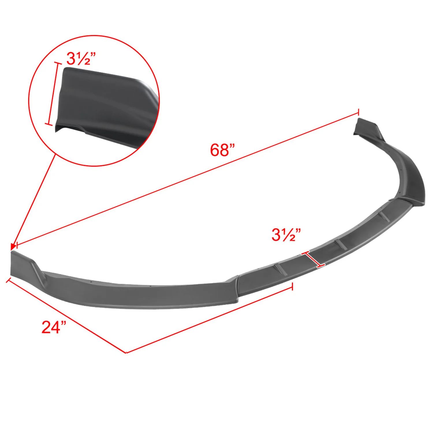 2014-2016 Toyota Corolla LE/L Matte Black 3PC Front Bumper Lip Splitter Kit - Image 2