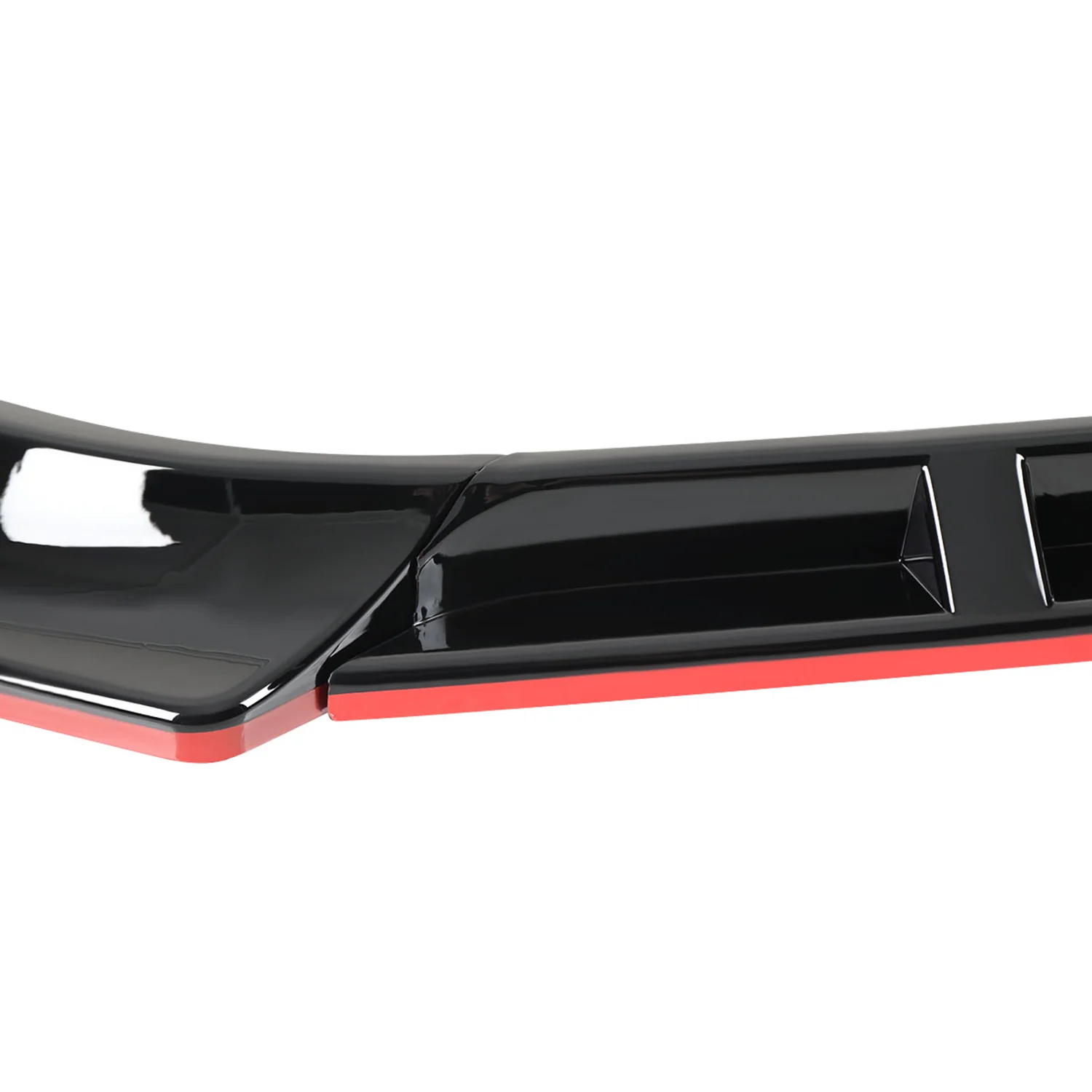 2014-2017 VW Golf Glossy Black/Red Trim 3Pcs Front Bumper Lip Splitter Kit - Image 3