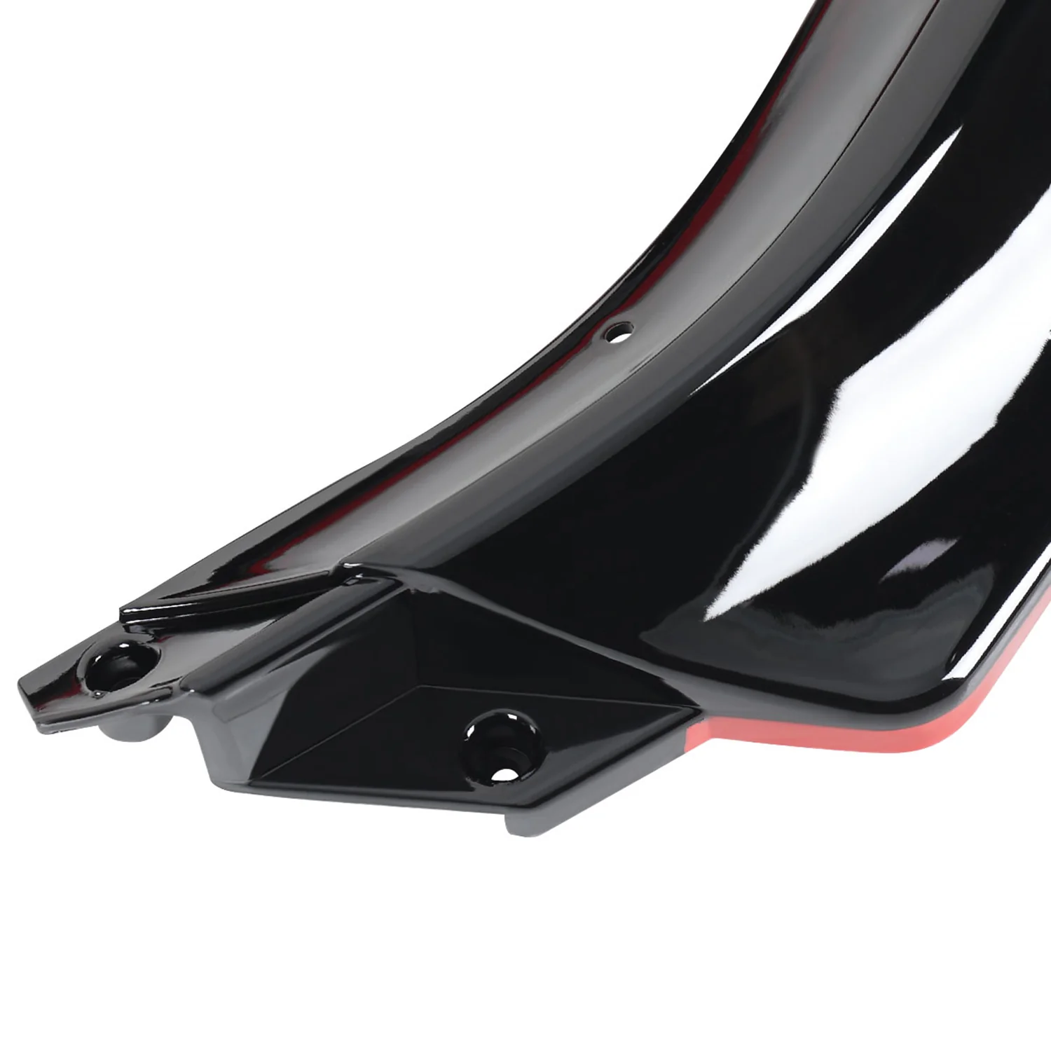 2014-2017 VW Golf Glossy Black/Red Trim 3Pcs Front Bumper Lip Splitter Kit - Image 4