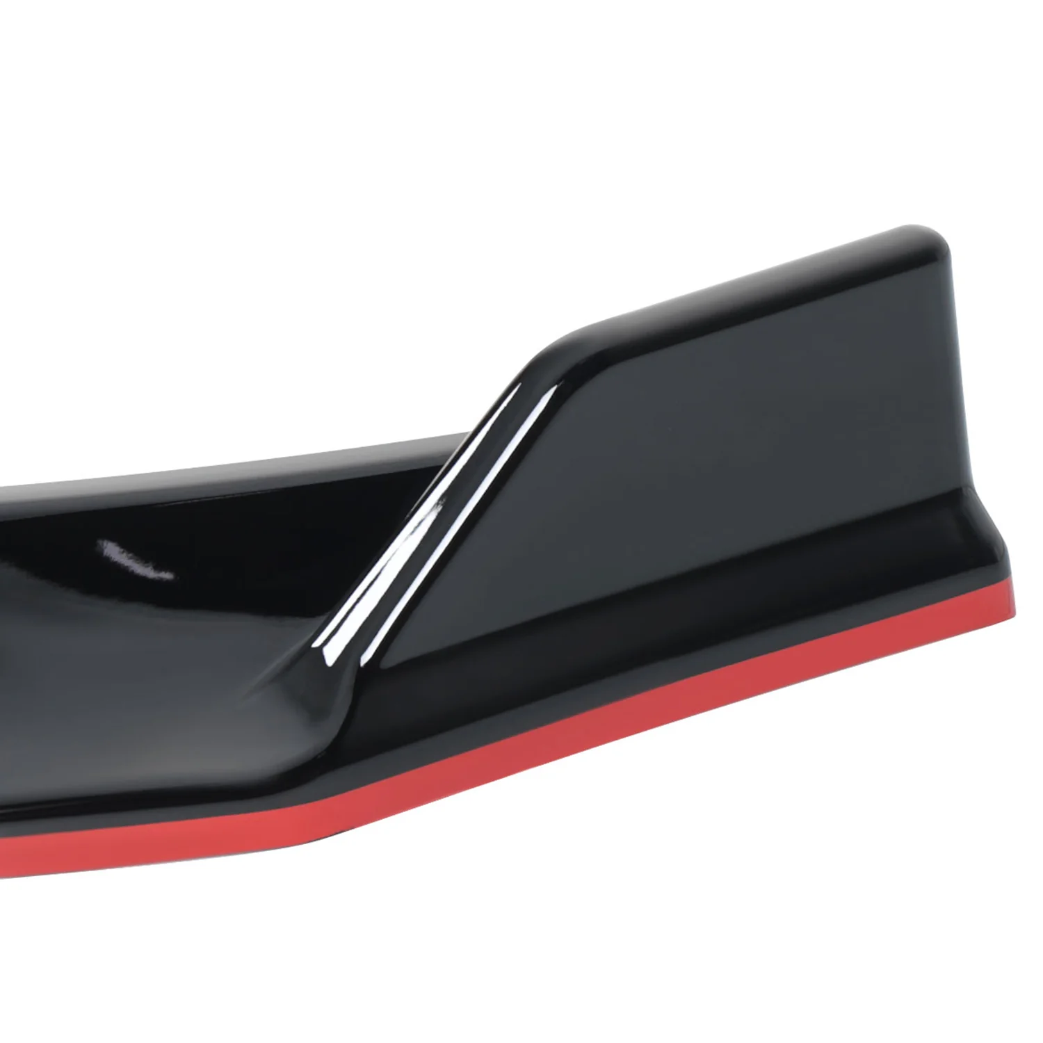 2014-2017 VW Golf Glossy Black/Red Trim 3Pcs Front Bumper Lip Splitter Kit - Image 5