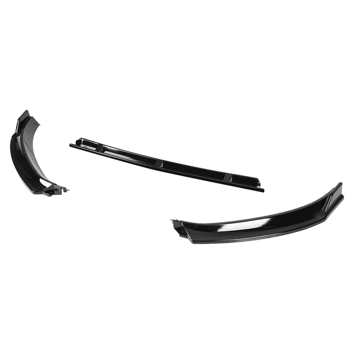 2014-2017 VW Golf Mk7 Glossy Black Polypropylene 3Pcs Bumper Lip Spoiler - Image 6