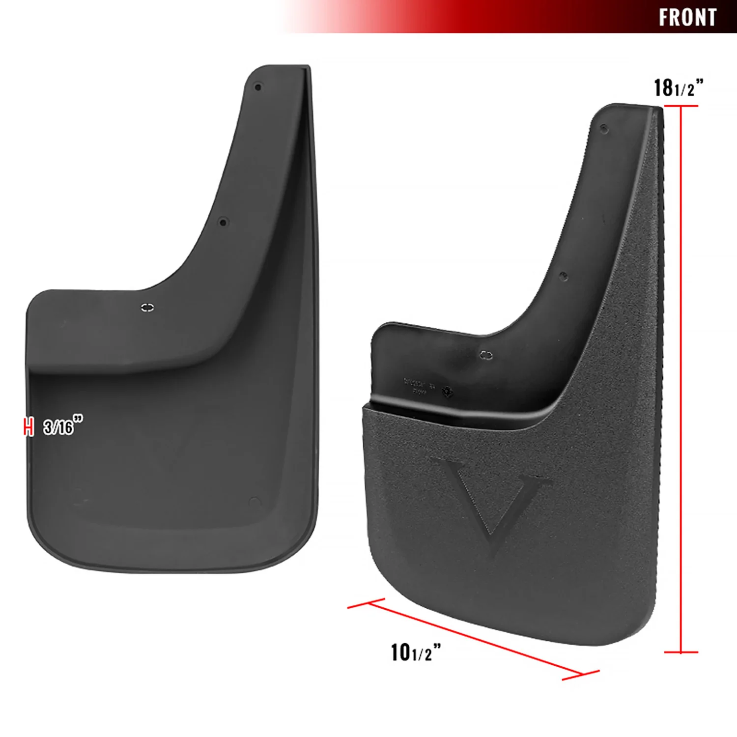 2014-2018 GMC Sierra 1500/2500/3500HD Mud Flap Splash Guards Single Rear Wheel - Image 2