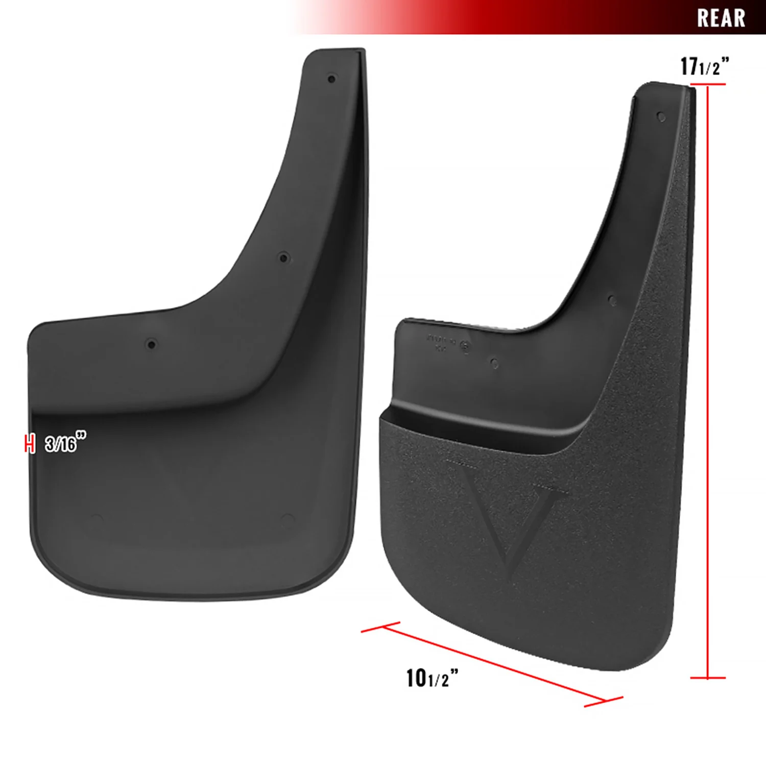 2014-2018 GMC Sierra 1500/2500/3500HD Mud Flap Splash Guards Single Rear Wheel - Image 3