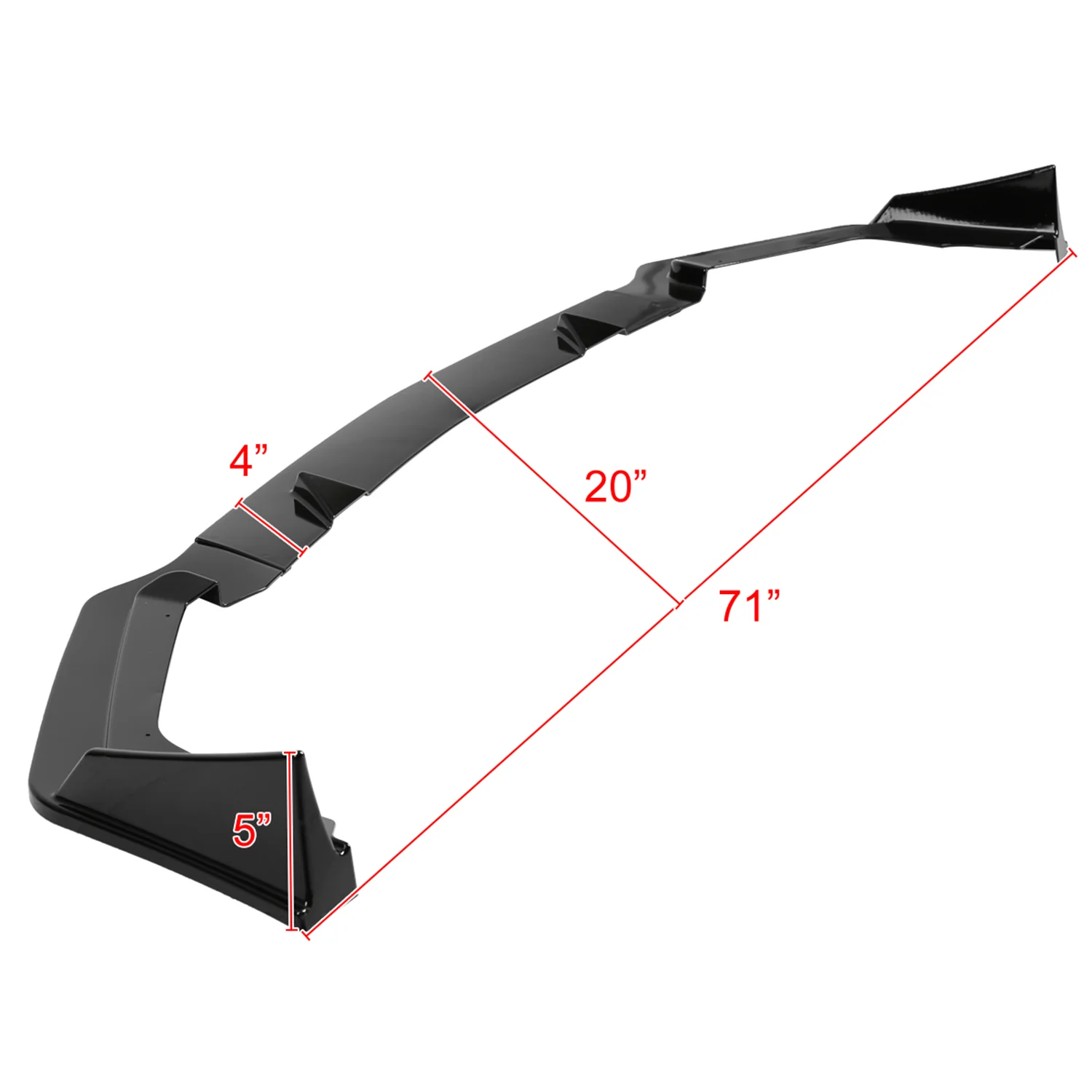 2014-2018 Infiniti Q50 Sport Glossy Black Polypropylene 3Pcs Bumper Lip - Image 2