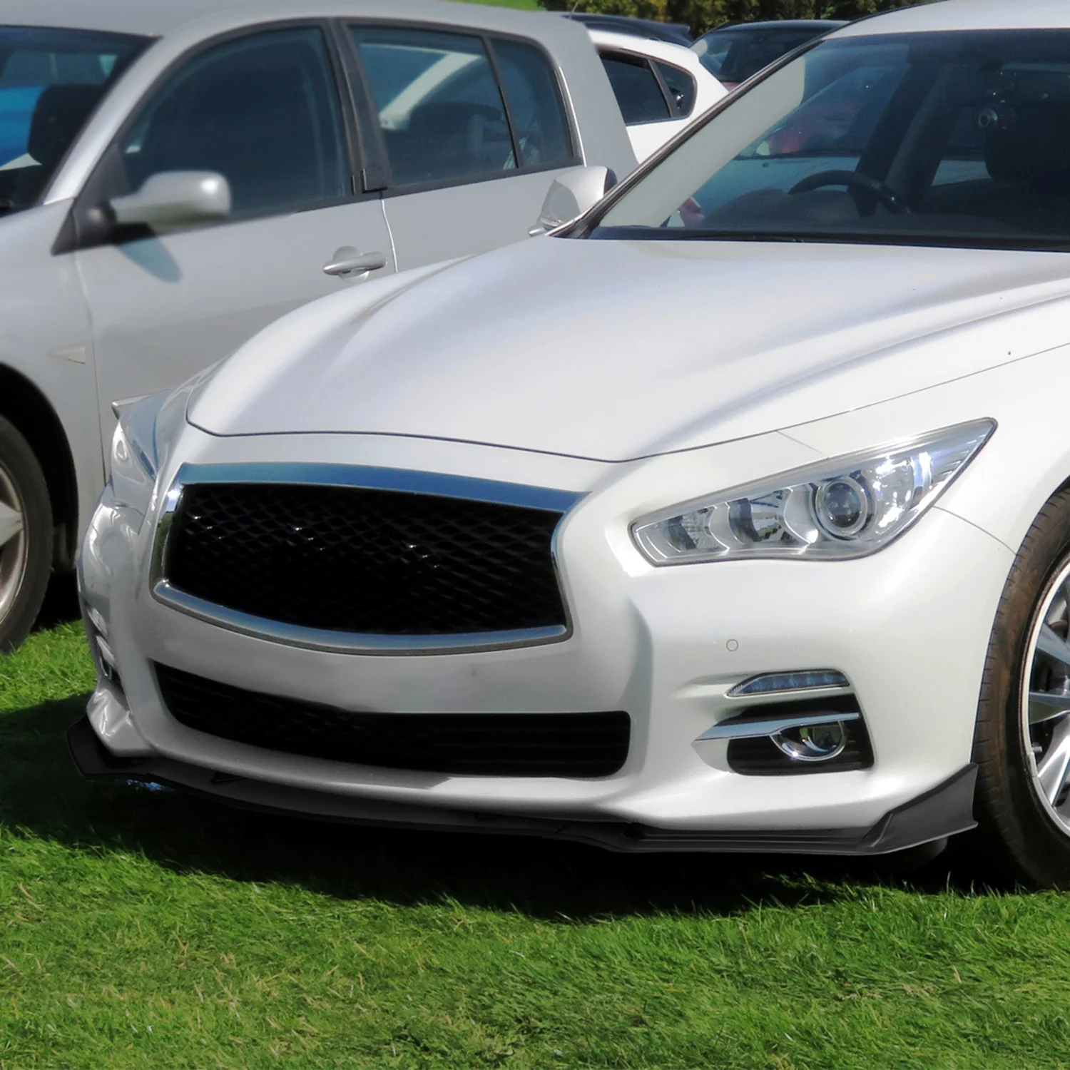 2014-2018 Infiniti Q50 Sport Matte Black Polypropylene 3Pcs Bumper Lip - Image 10