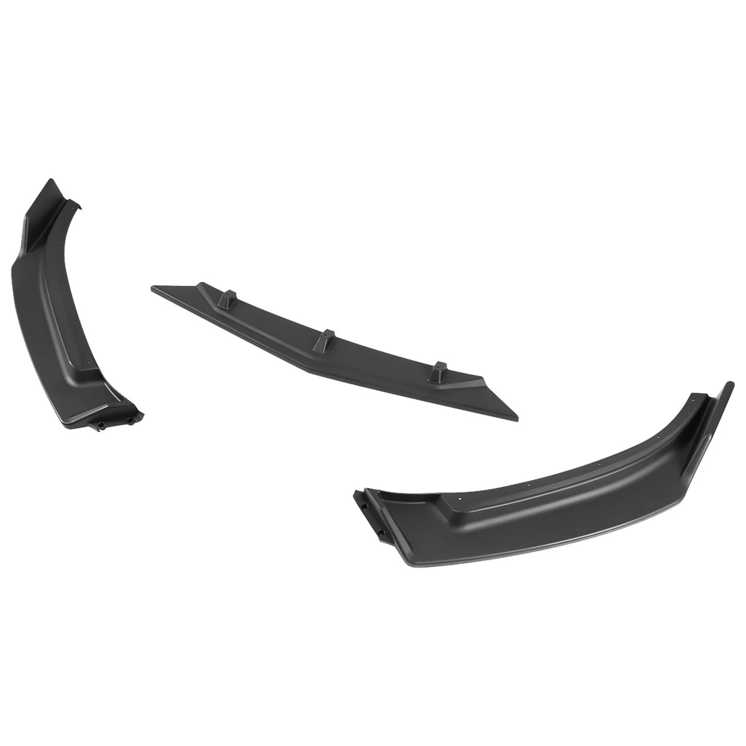 2014-2018 Mazda 3 Matte Black Polypropylene 3Pcs Bumper Lip Spoiler - Image 6