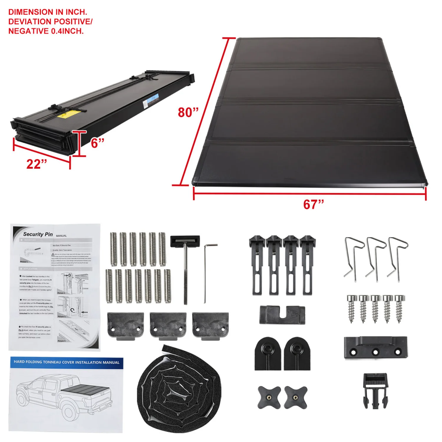 2014-2019 Toyota Tundra 6.5' Short Bed Hard Quad-Fold Tonneau Cover - Image 9