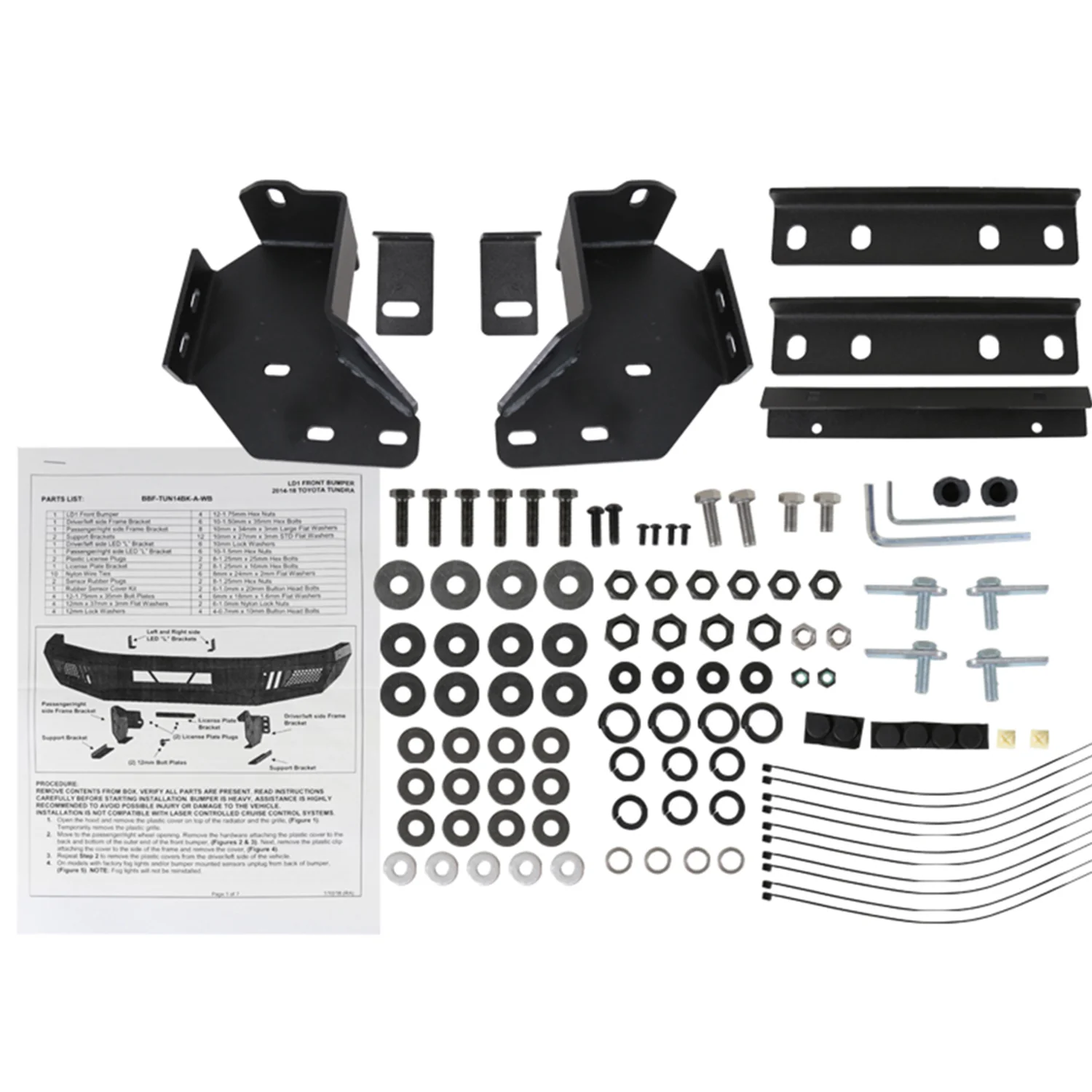 2014-2021 Toyota Tundra Black Heavy Duty Steel Front Bumper & LED Light Ports - Image 9