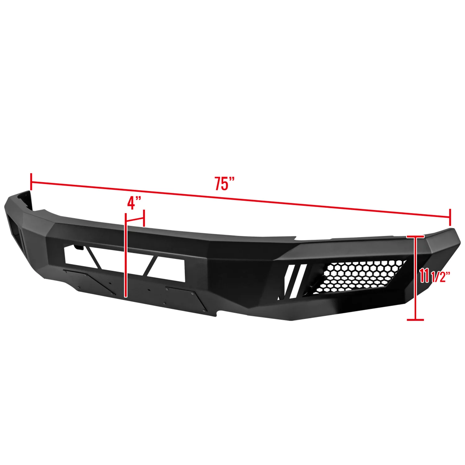2015-2017 Ford F-150 Black Heavy Duty Steel Front Bumper & LED Light Ports - Image 2