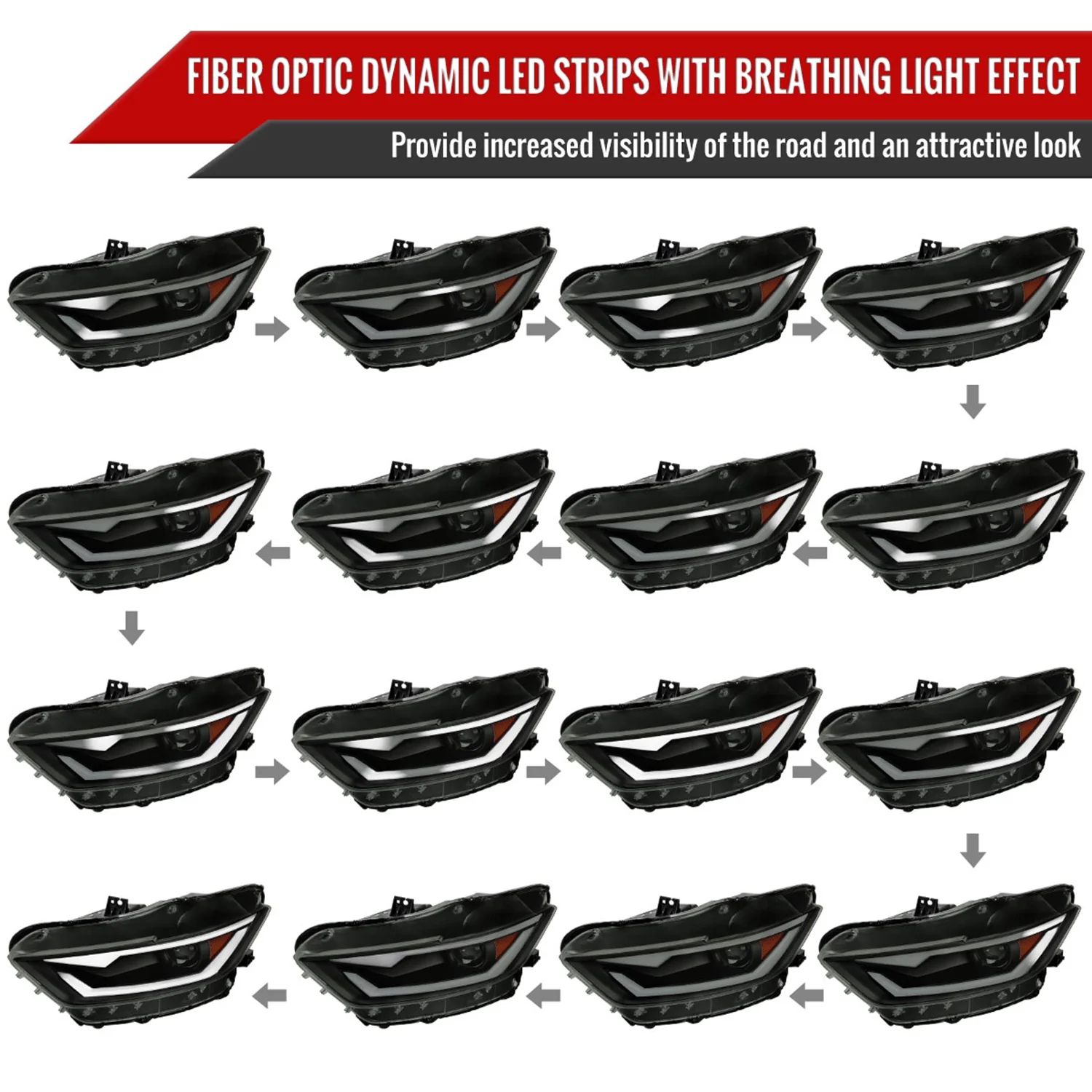 2015-2017 Ford Mustang / 18-2020 Mustang Shelby LED Xenon HID Headlights Smoke - Image 2