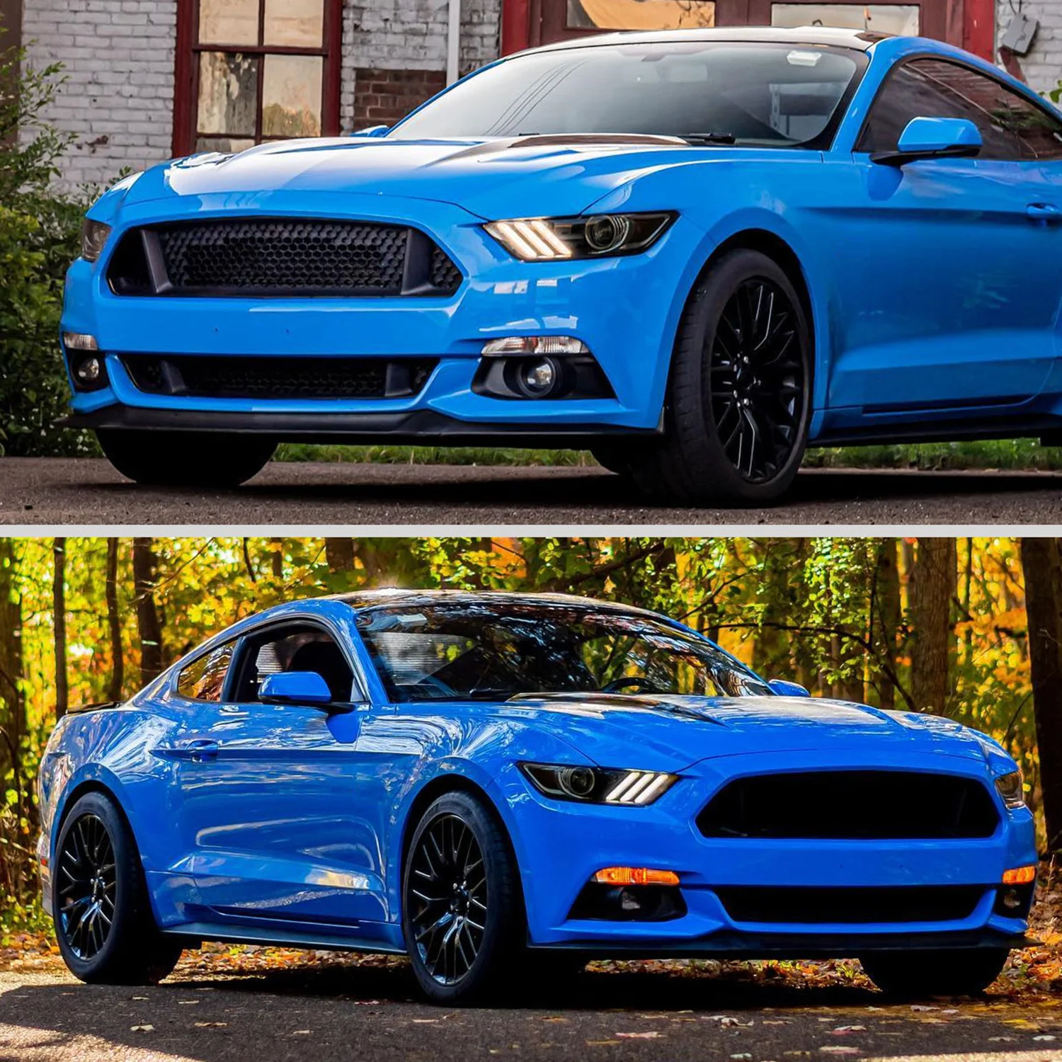 2015-2017 Ford Mustang / 18-2020 Shelby Strip LED Xenon HID Headlights Smoke - Image 10