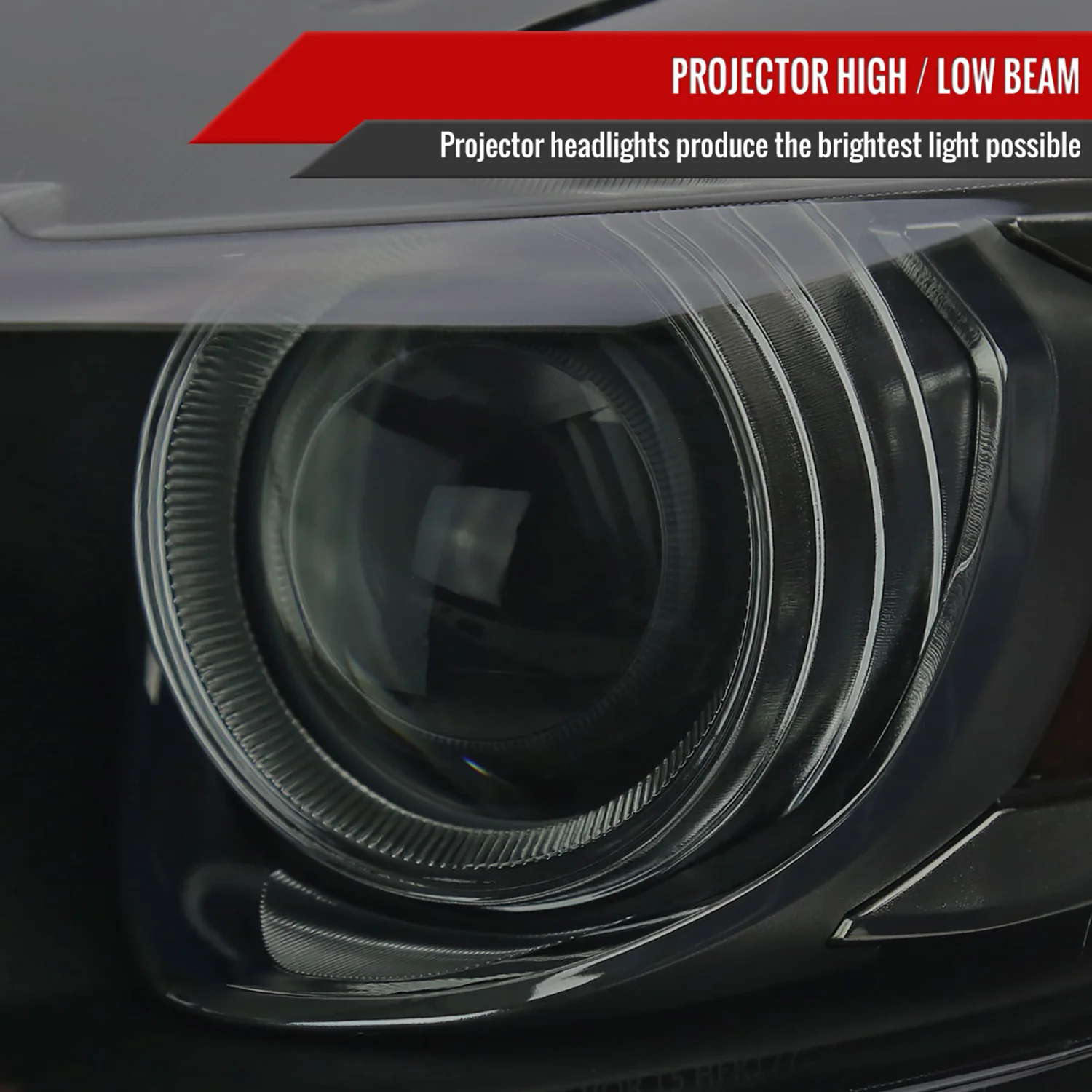 2015-2017 Ford Mustang / 18-2020 Shelby Strip LED Xenon HID Headlights Smoke - Image 4