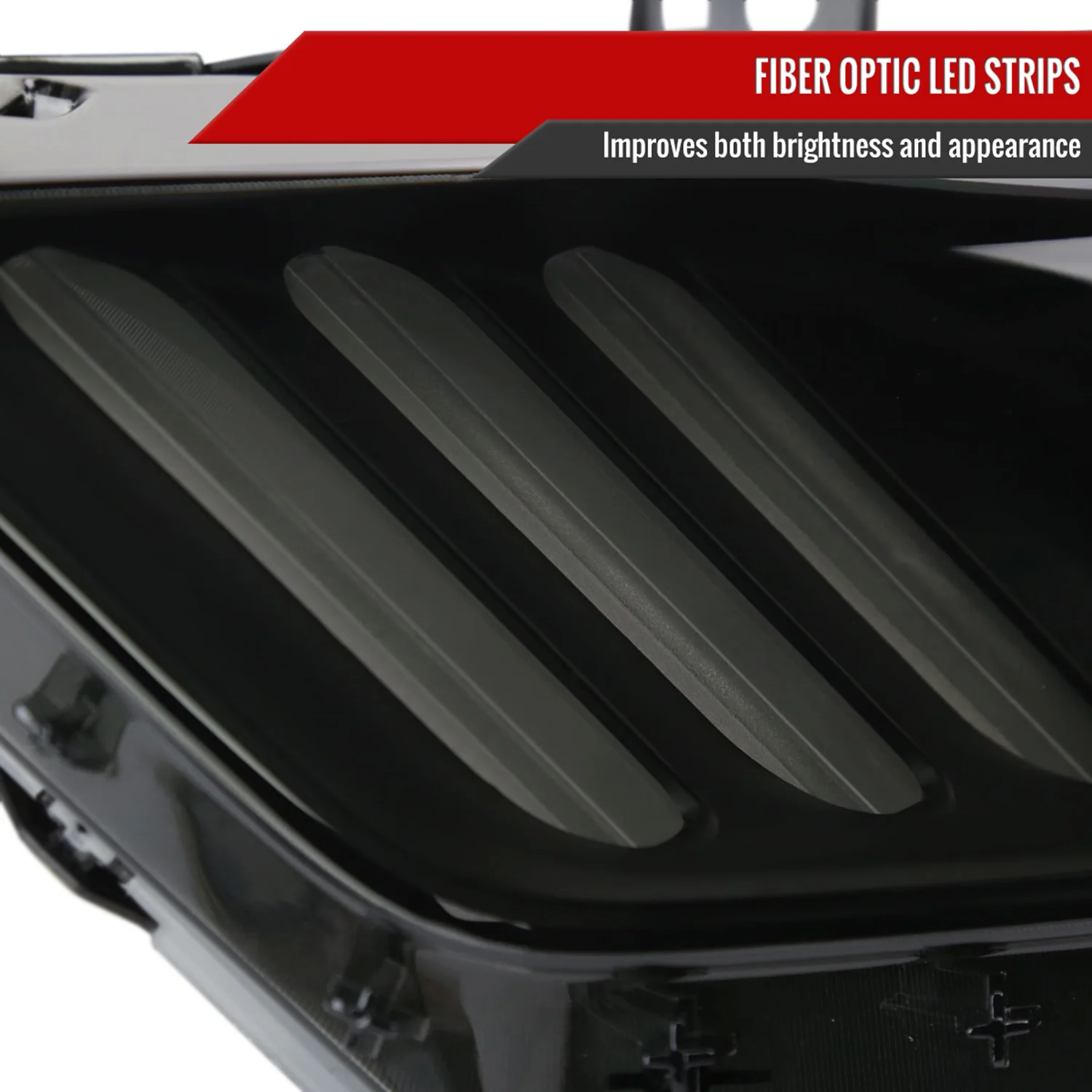 2015-2017 Ford Mustang / 18-2020 Shelby Strip LED Xenon HID Headlights Smoke - Image 5