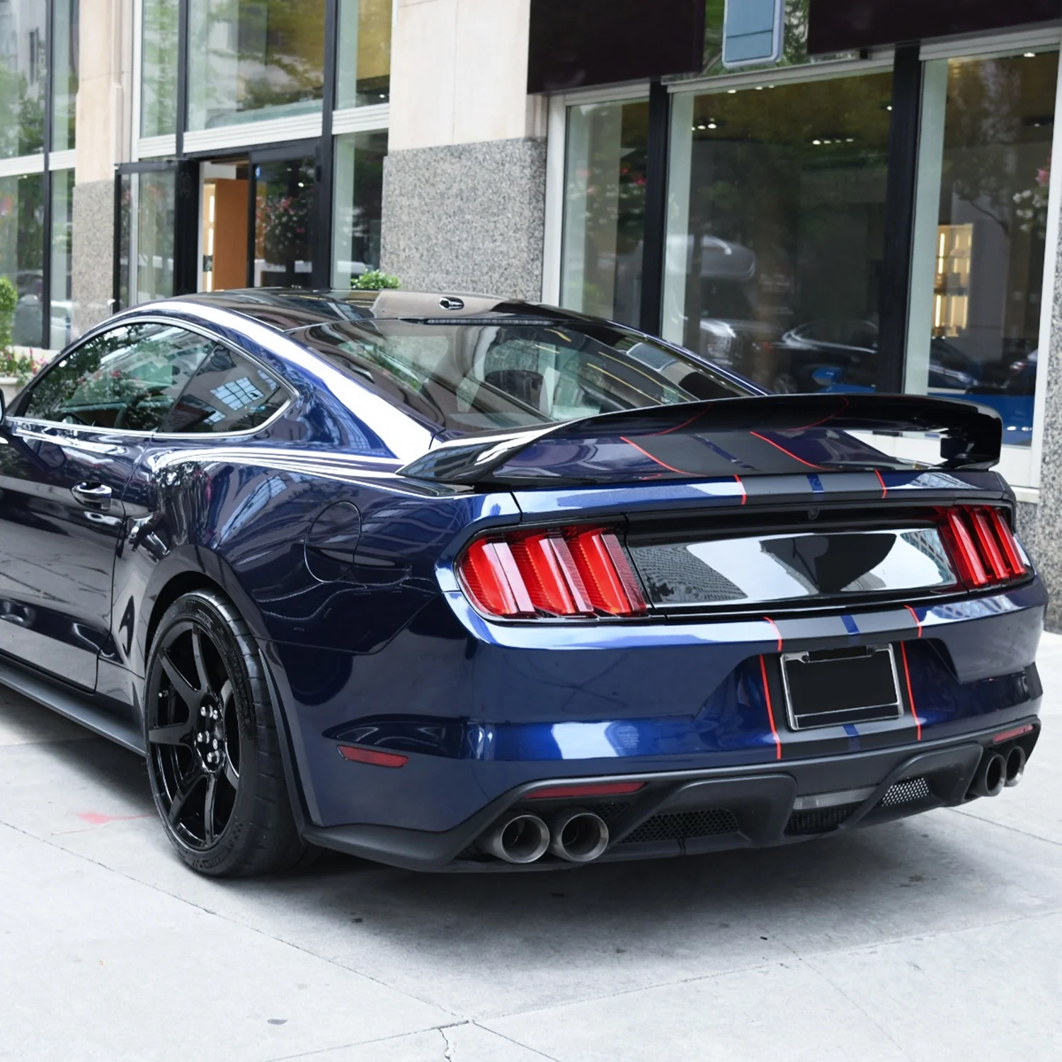 2015-2017 Ford Mustang Black GT350 Rear Diffuser w/Dual Steel Muffler Tips - Image 10