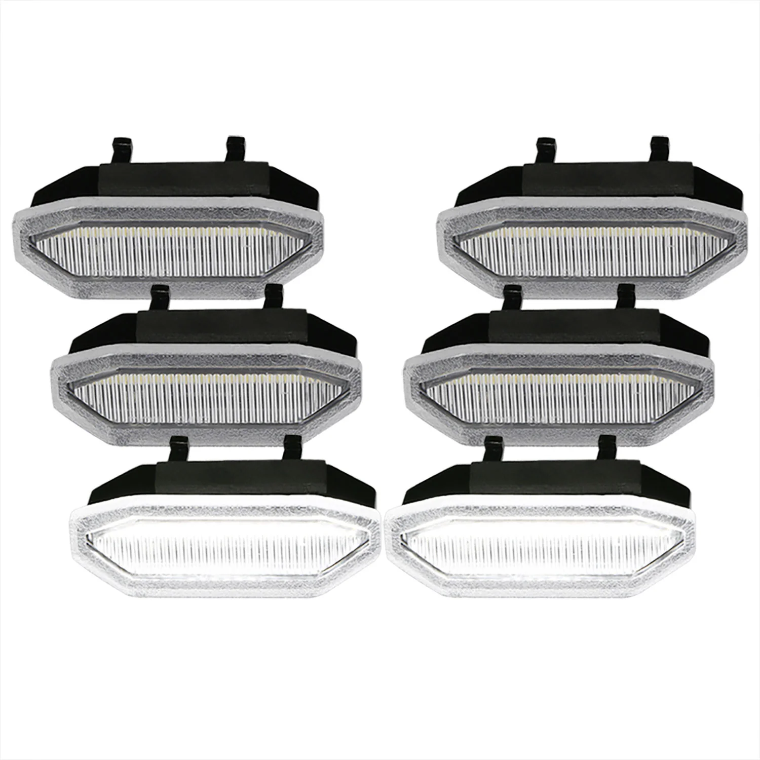 2015-2017 Ford Mustang Front Grille LED Driving Lights - 6PC Chrome/Clear Lens