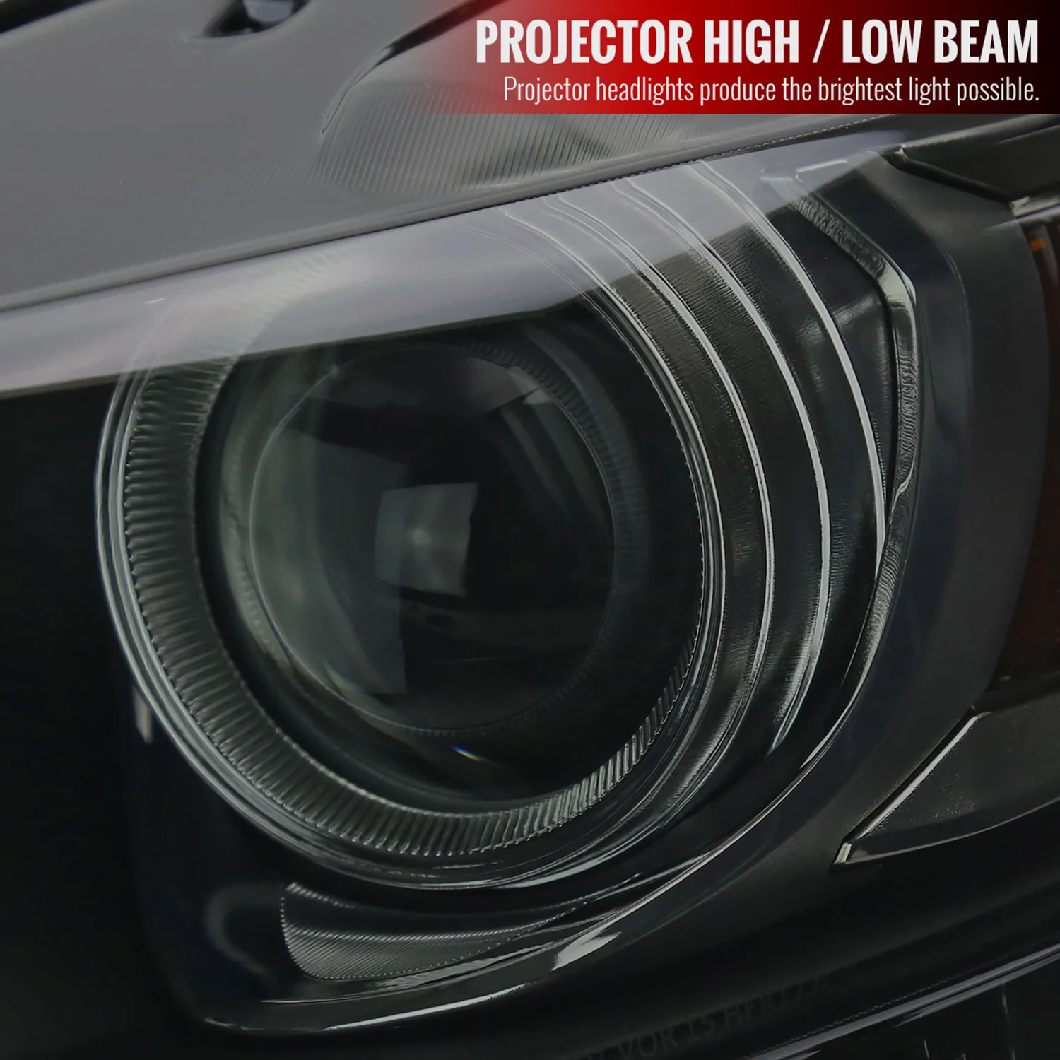 2015-2017 Ford Mustang HID/Xenon LED Turn Signal Projector Headlights Smoke - Image 4