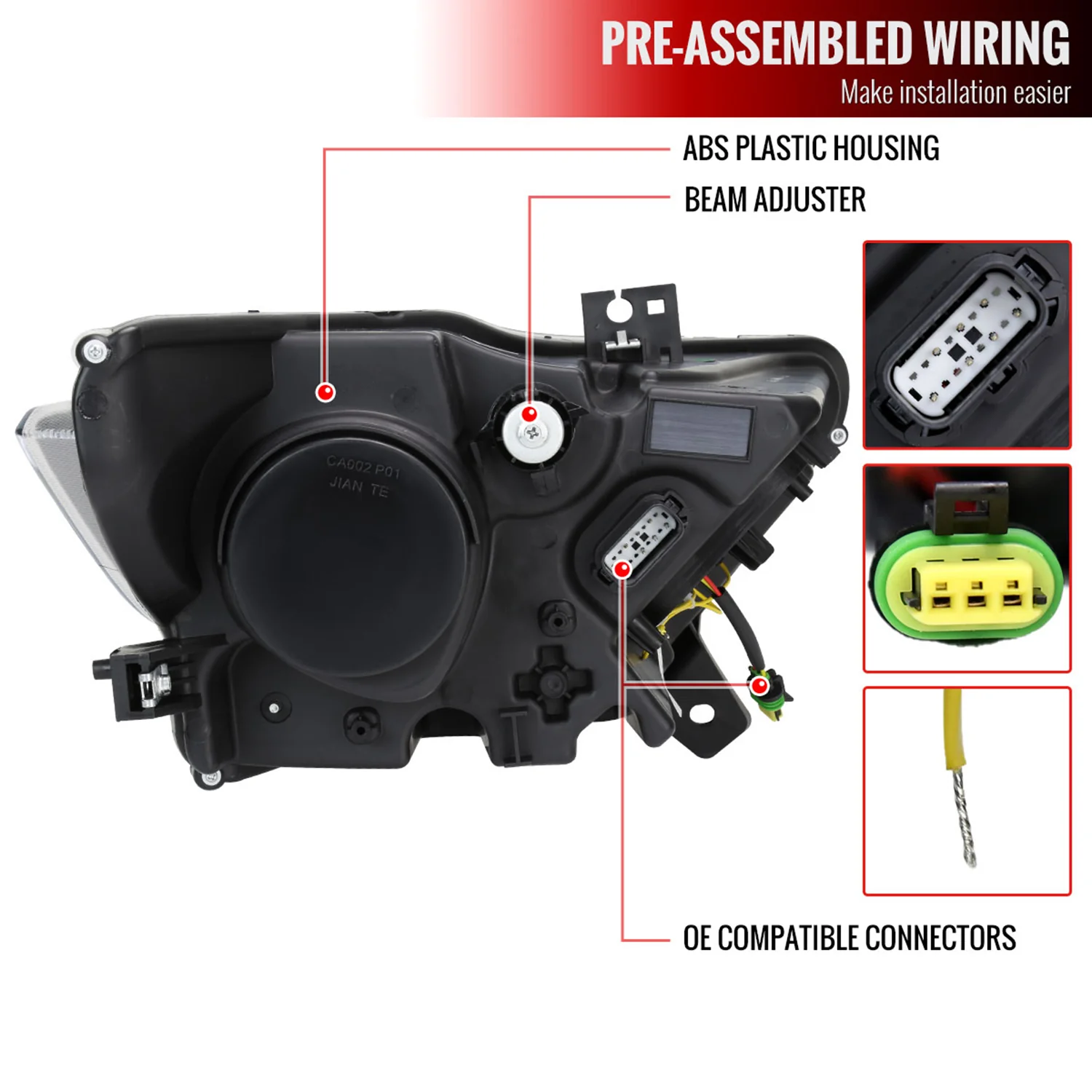 2015-2017 Ford Mustang HID/Xenon LED Turn Signal Projector Headlights Smoke - Image 8