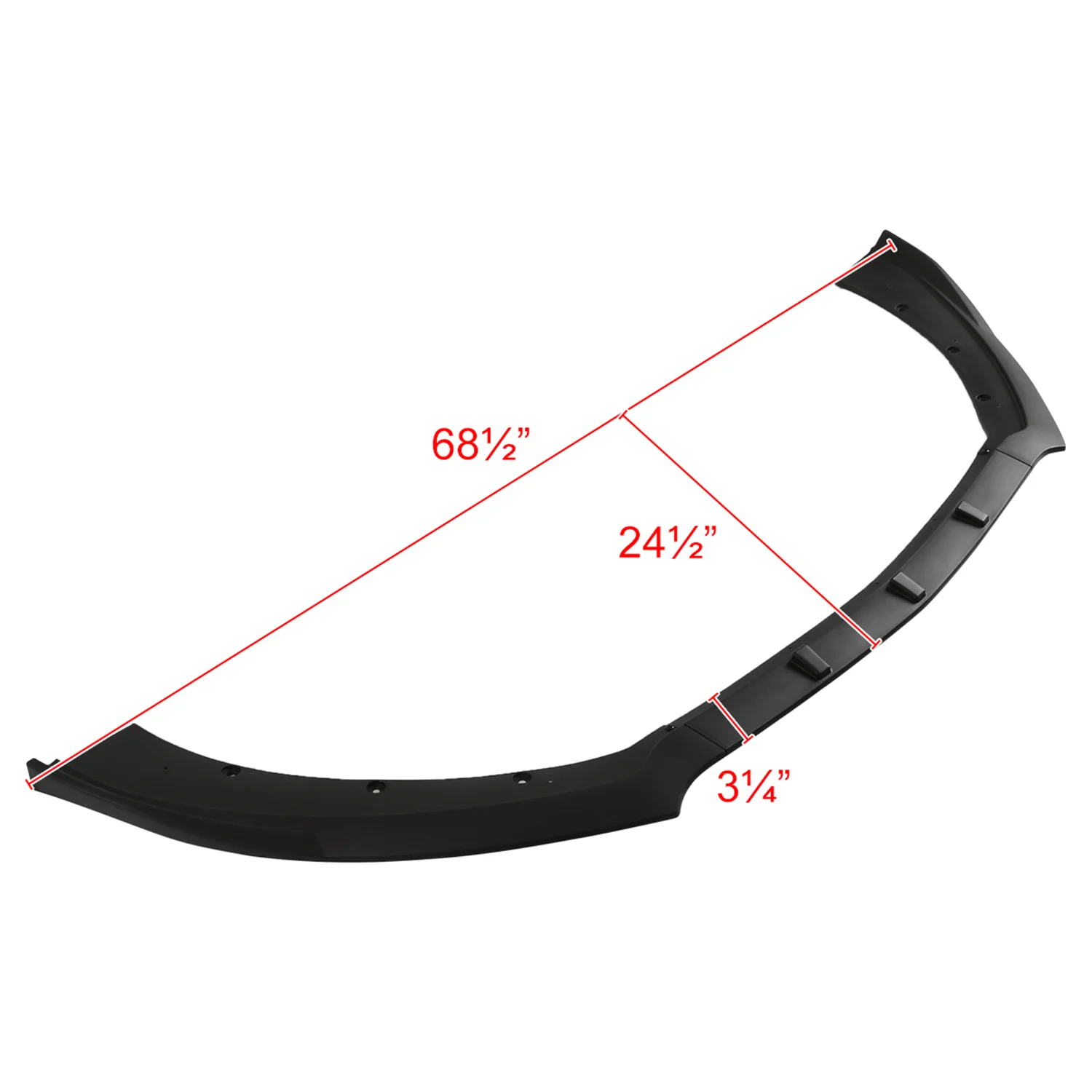 2015-2017 Ford Mustang Matte Black Polypropylene 3Pcs Bumper Lip Spoiler - Image 2