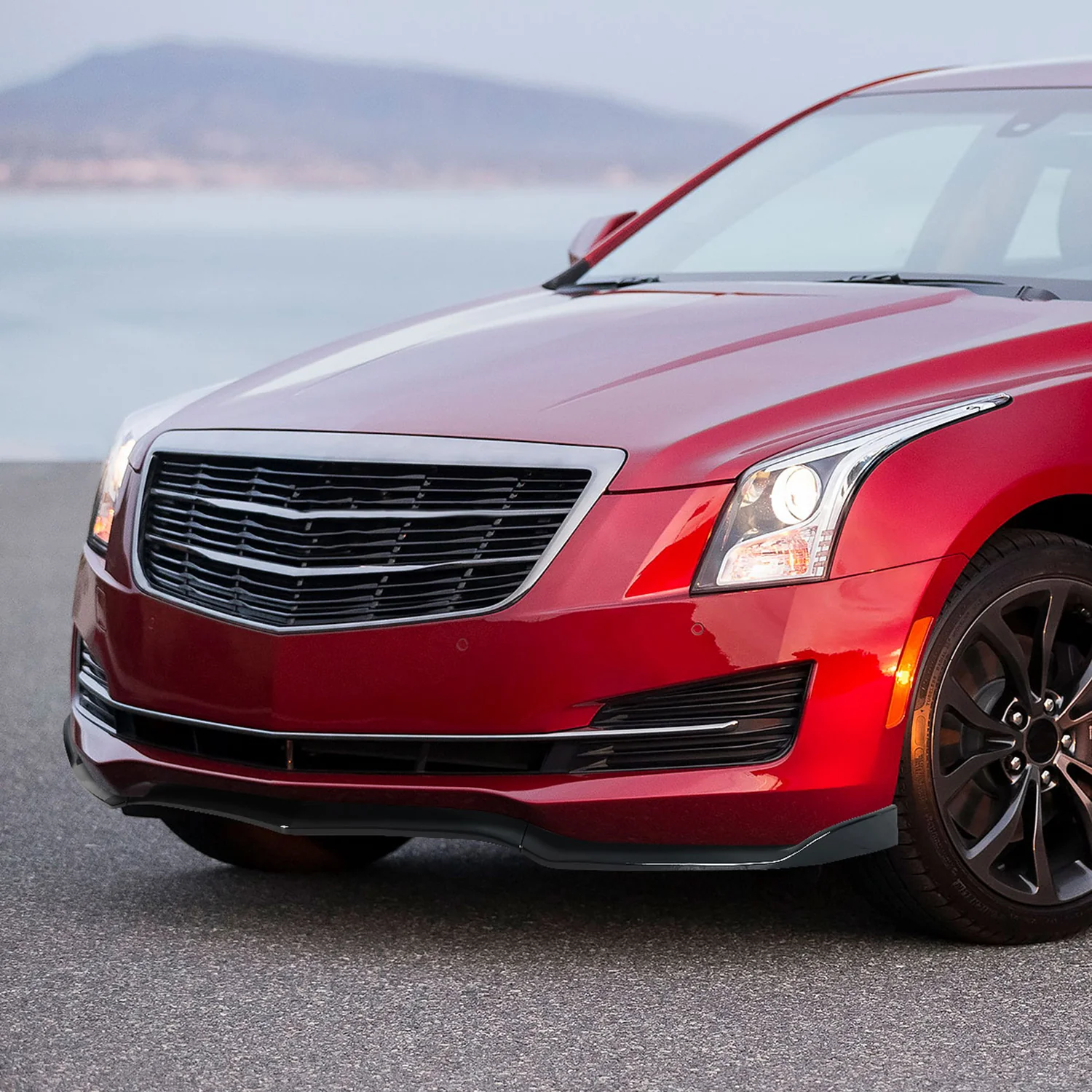 2015-2018 Cadillac ATS Glossy Black Polypropylene 3PC Front Bumper Lip Set - Image 10