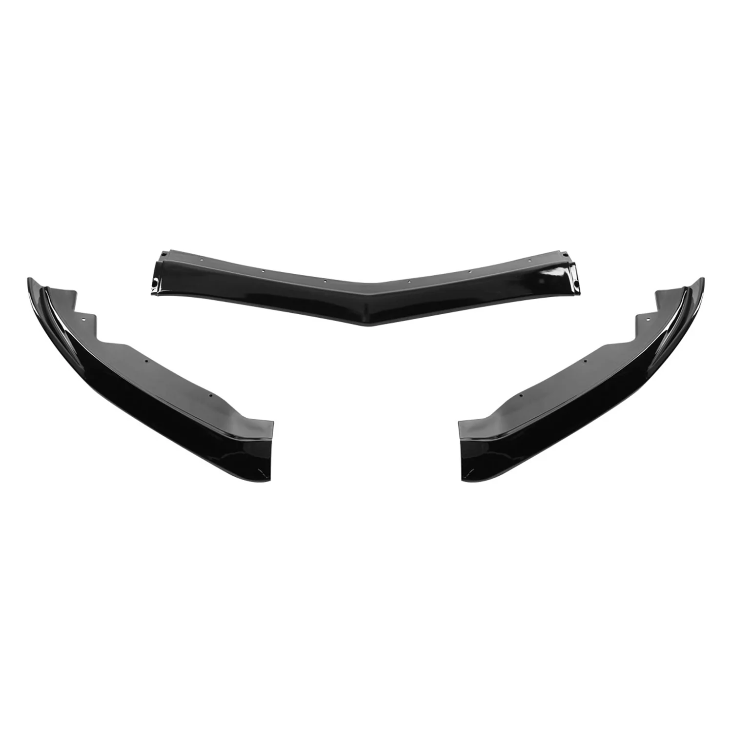 2015-2018 Cadillac ATS Glossy Black Polypropylene 3PC Front Bumper Lip Set - Image 7
